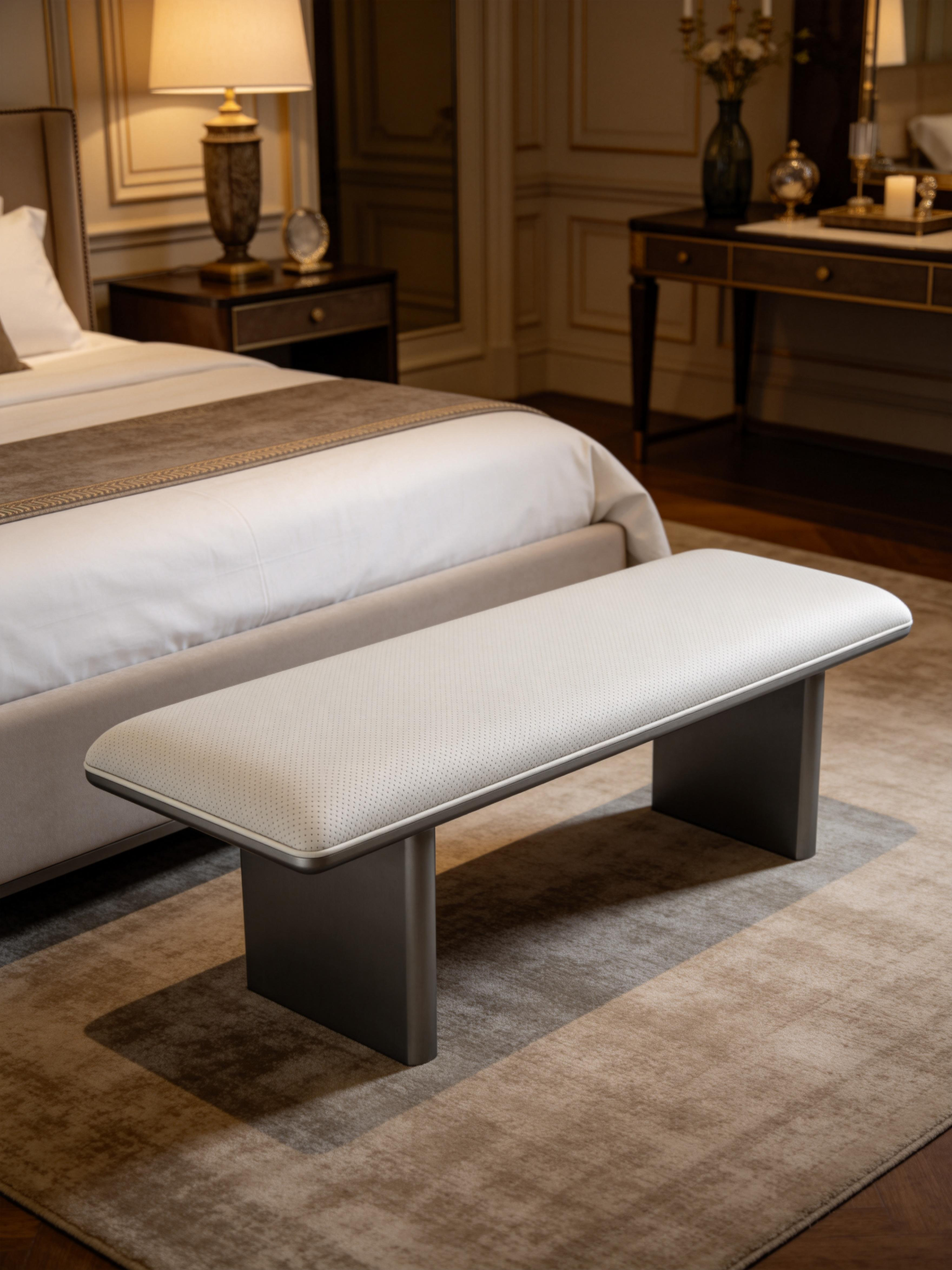 VARENNA Leather End-of-Bed Bench