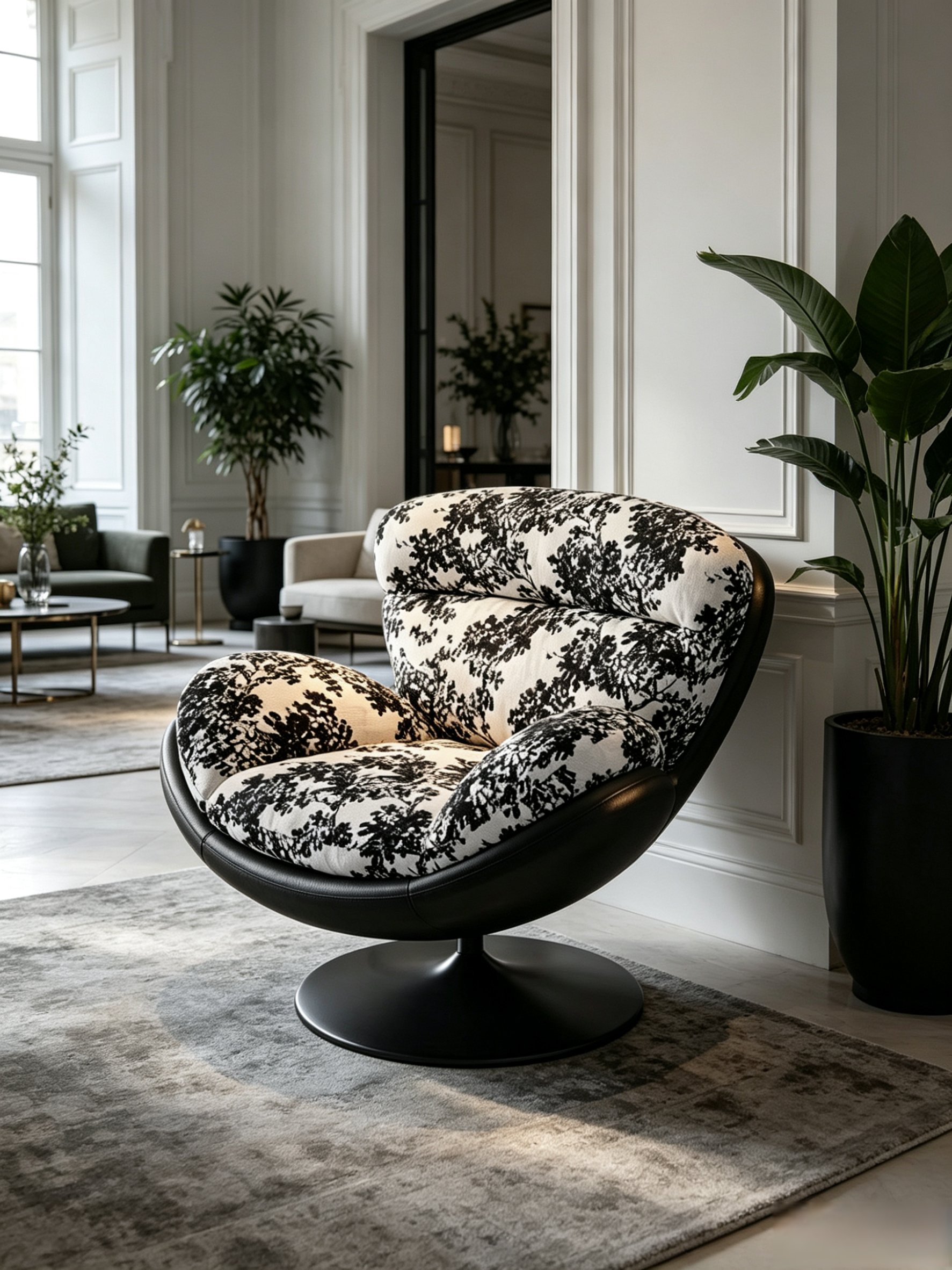 ORLA 360° Swivel Eggshell Lounge Chair