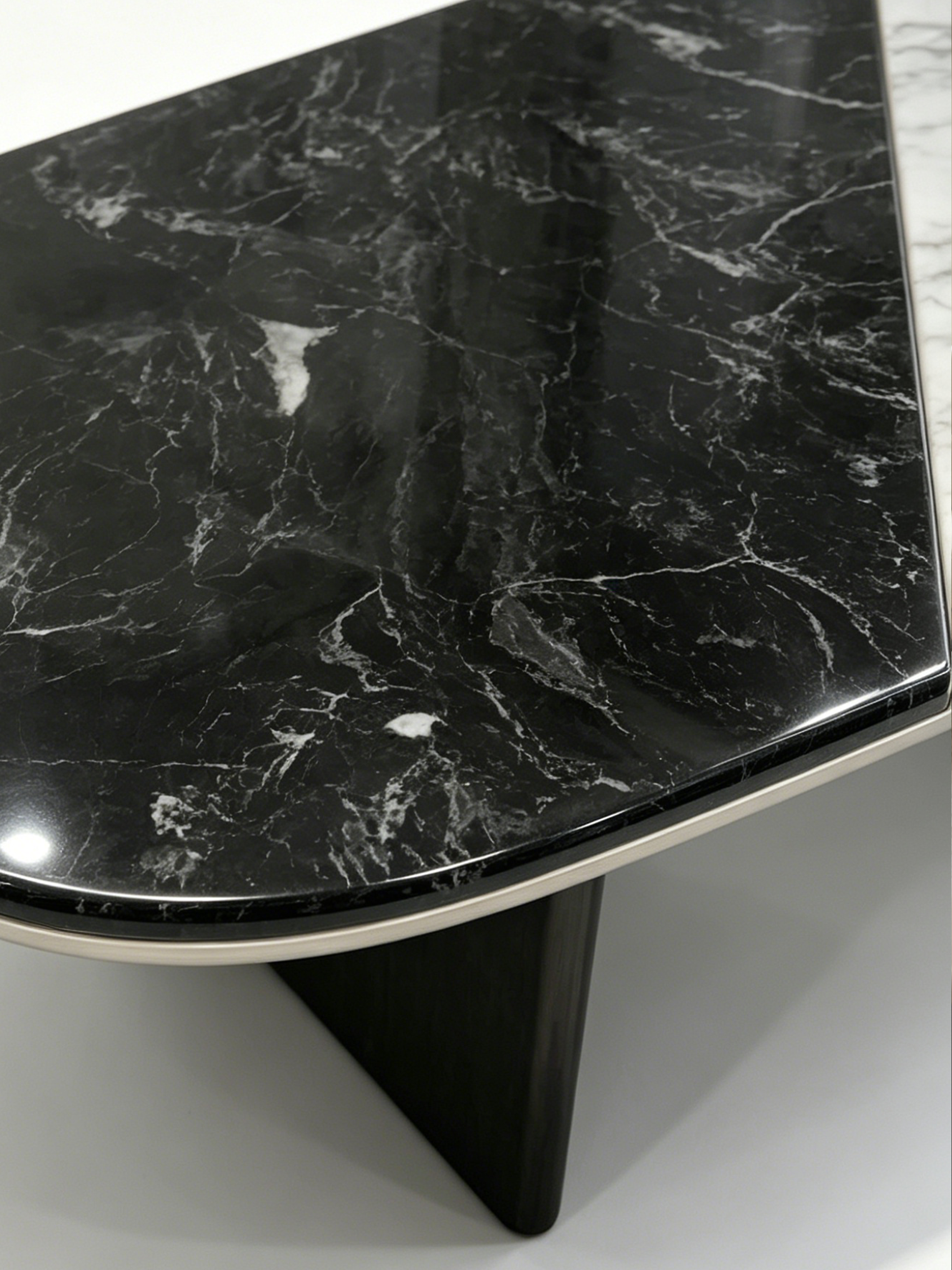 LUNA Dual-Tone Marble & Saddle Leather Coffee Table