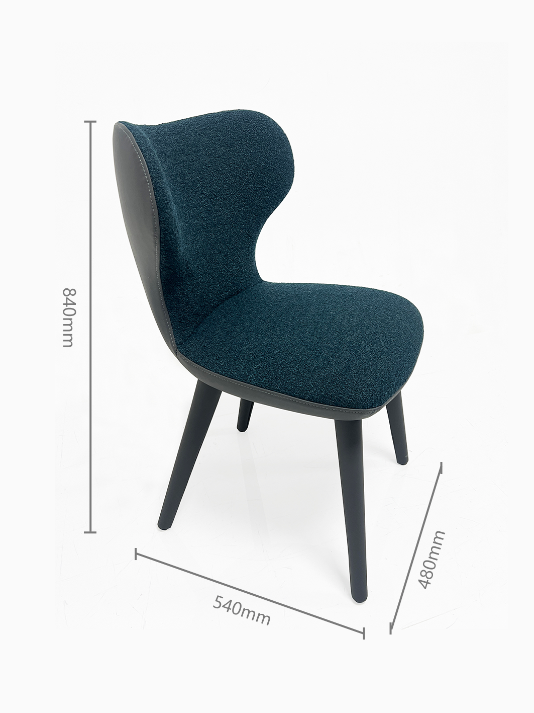 AERIAL Bouclé & Faux Leather Dining Chair
