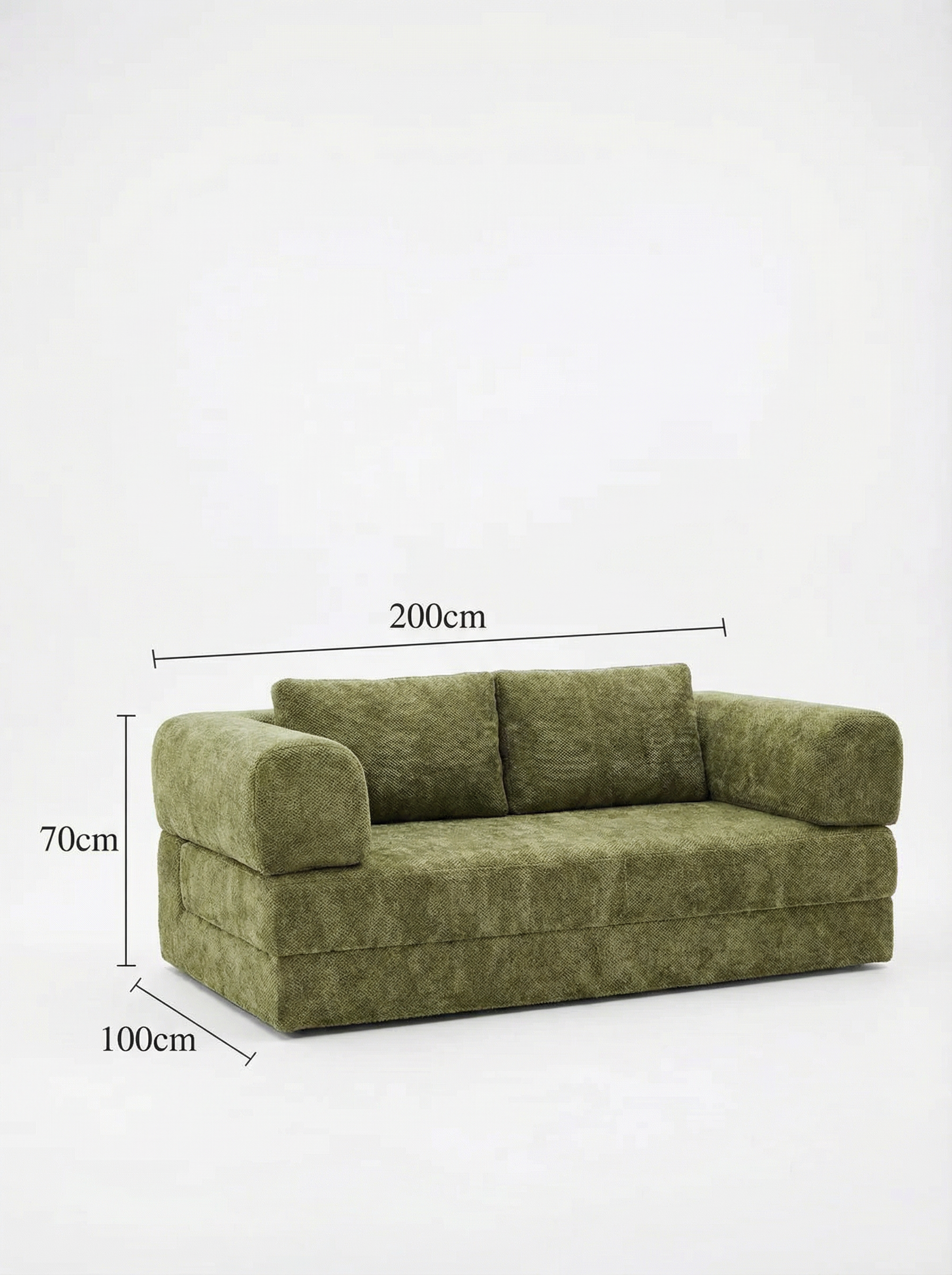 OLIVA Instant Bloom Olive Green 3-Seater  Sofa Bed