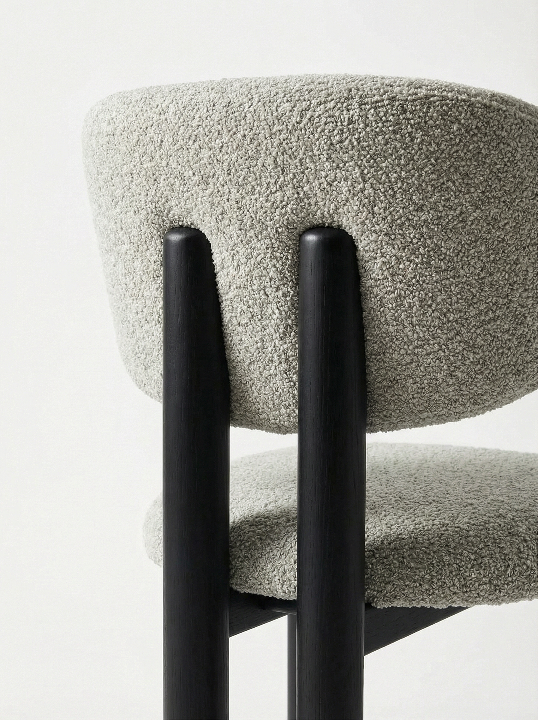 GIMMA Designer Sculptural Ash Wood Upholstered Dining Chair