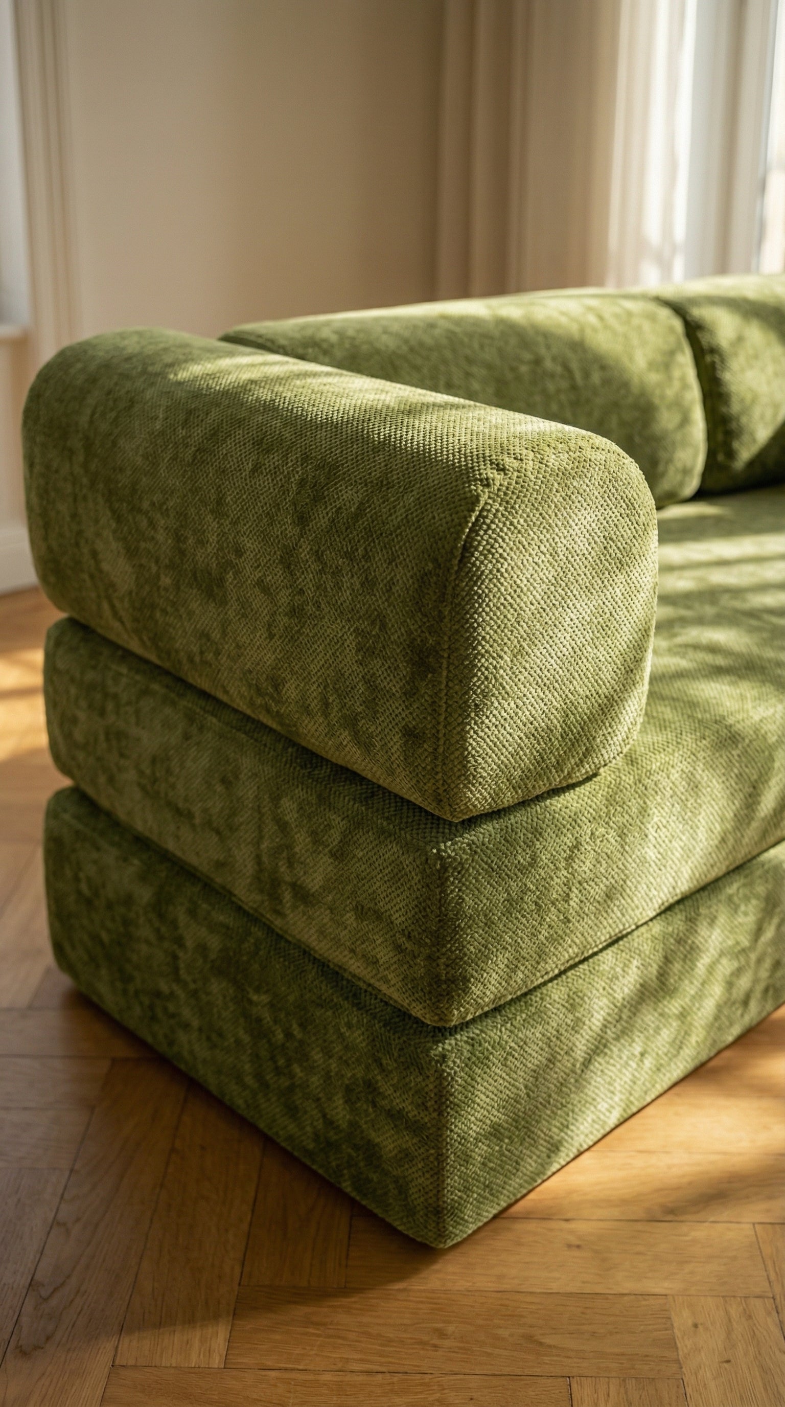 OLIVA Instant Bloom Olive Green 3-Seater  Sofa Bed