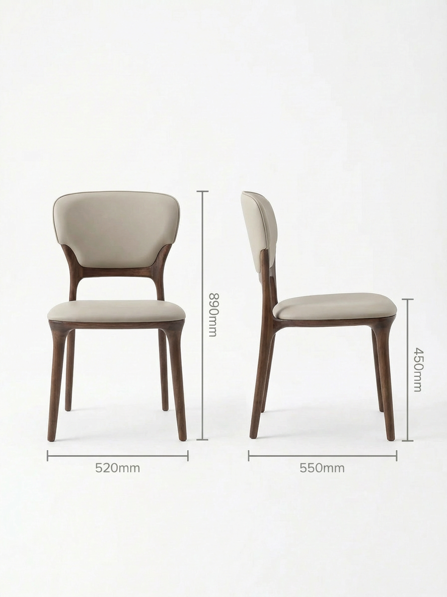 STELLA Black Walnut Vegan Leather Dining Chair