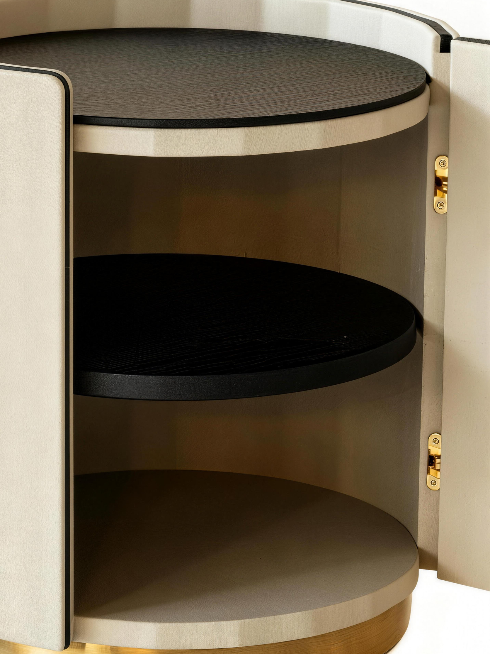 OAKEN Straight-Grain Walnut and Saddle Leather Bedside Table