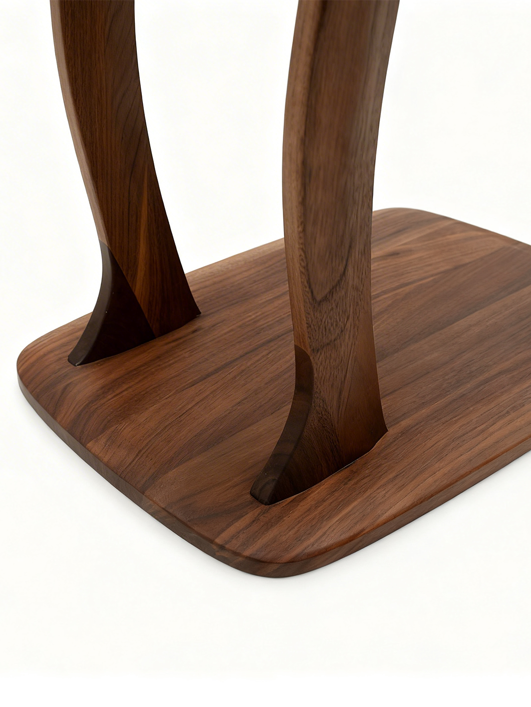 LENA Solid Black Walnut Wave Side Table