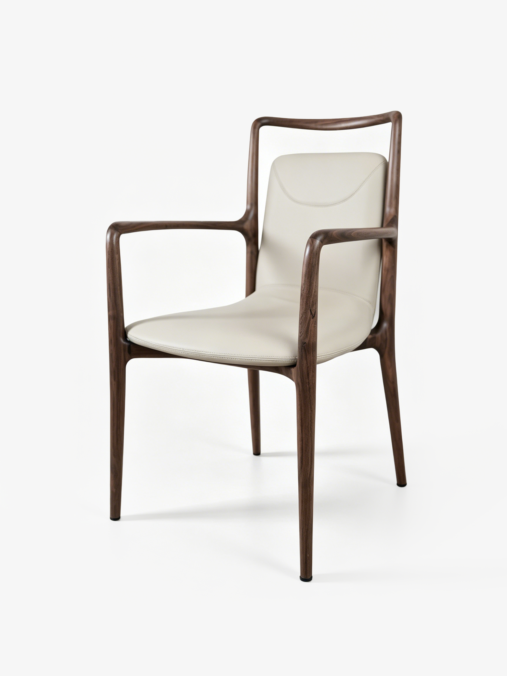 FINO Carver Black Walnut Vegan Leather Dining Chair