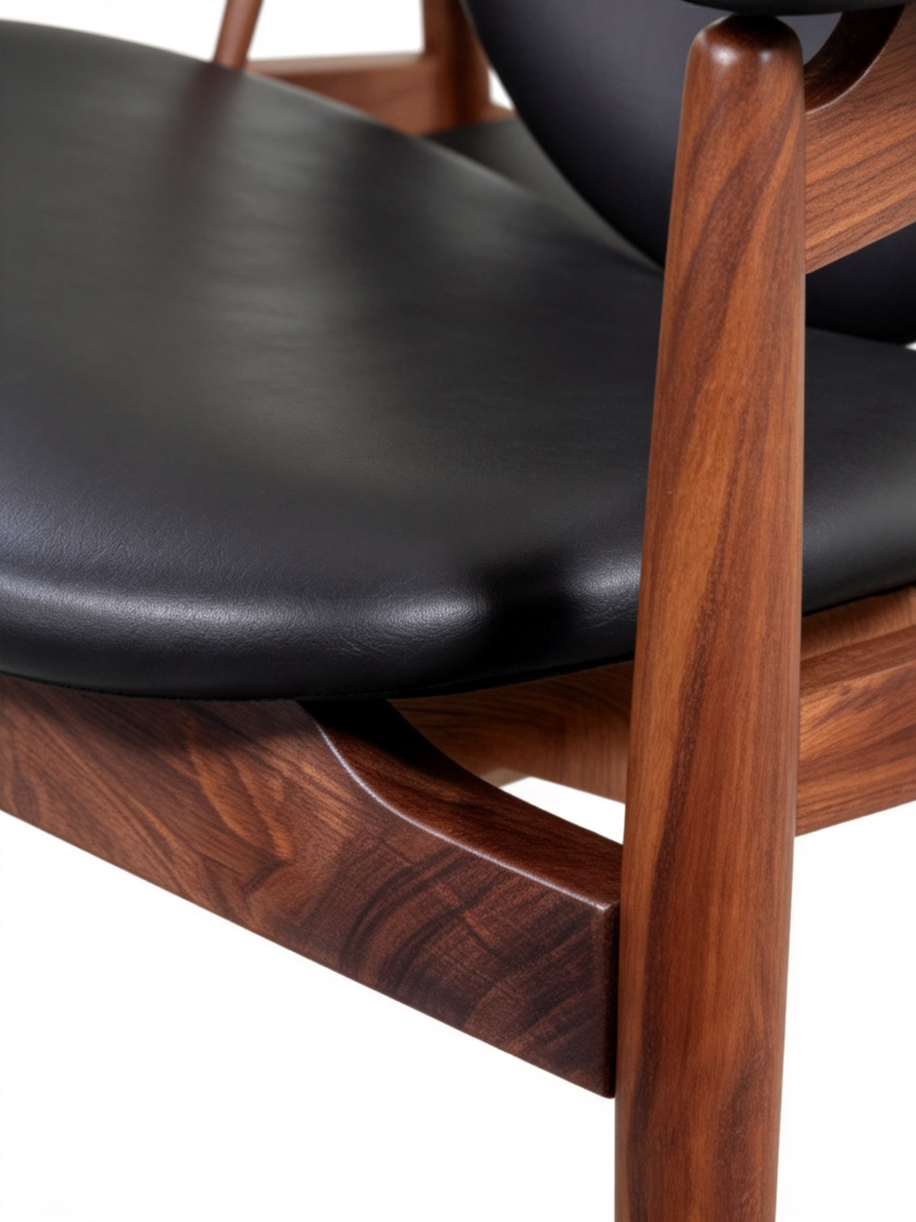 Black Walnut Full-Grain Leather Chieftain-Inspired Lounge Chair