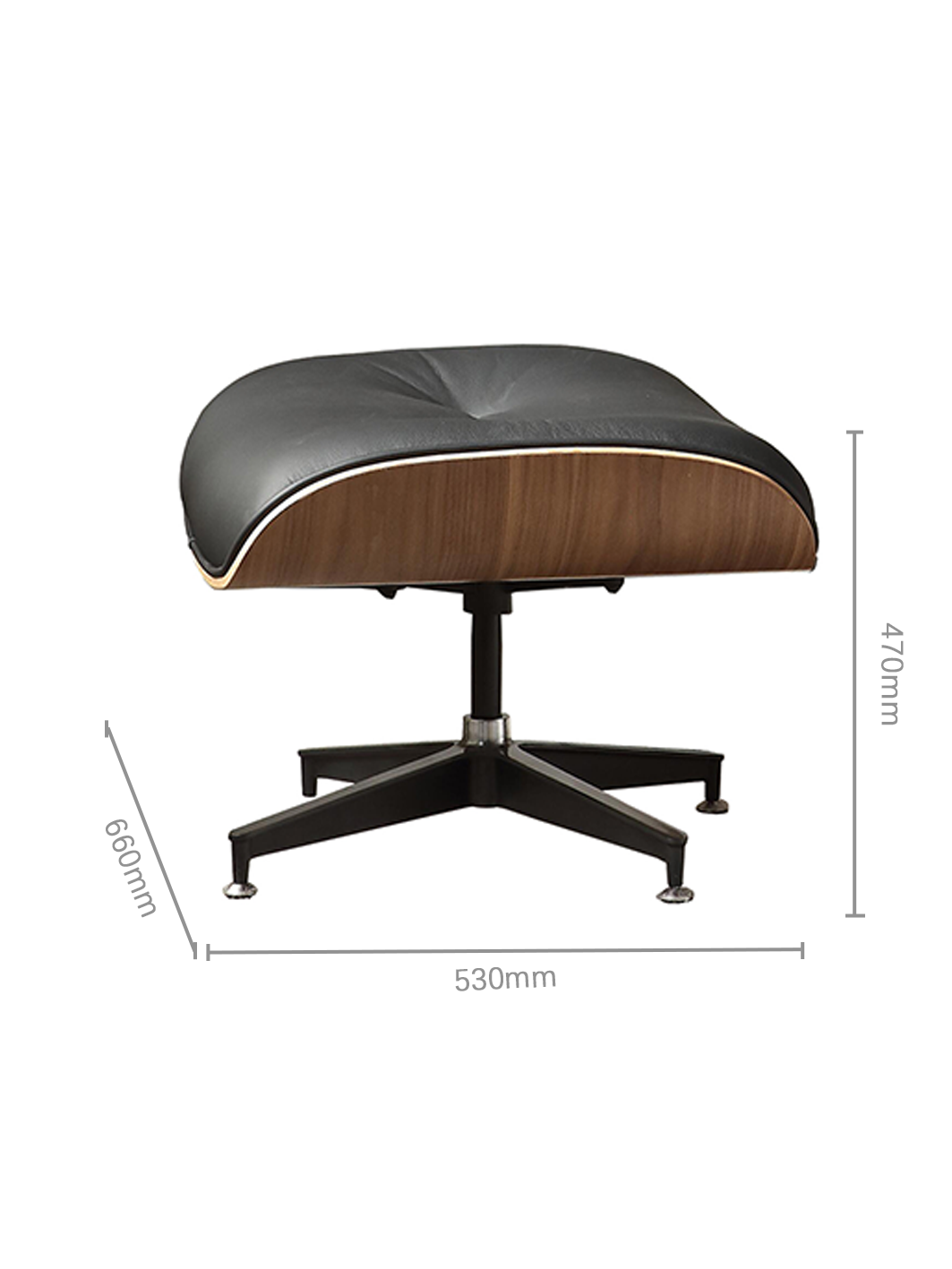 HAVEN Walnut Veneer Leather Lounge Chair & Ottoman