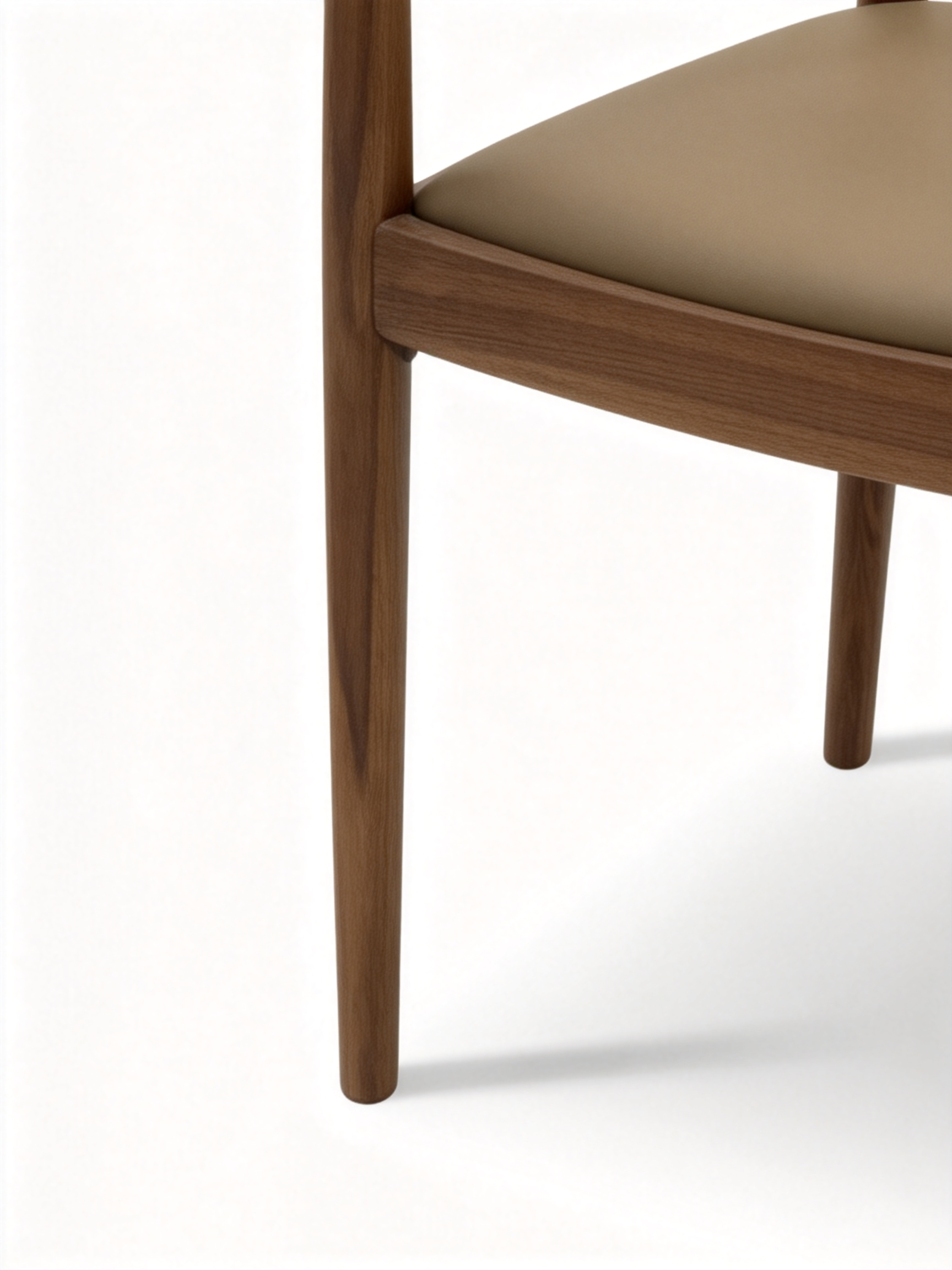LUNA Black Walnut Vegan Leather Dining Chair with Armrests