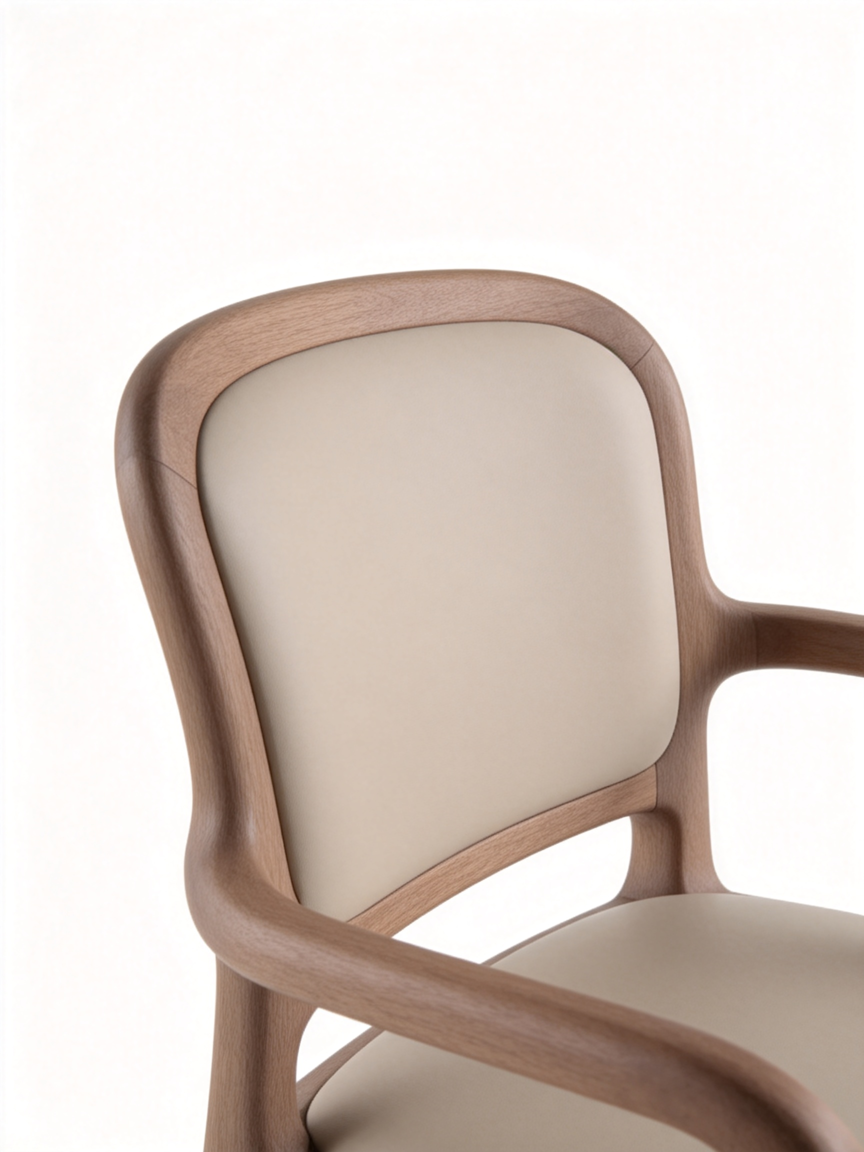 STELLA Black Walnut Genuine Leather Dining Chair with Armrests