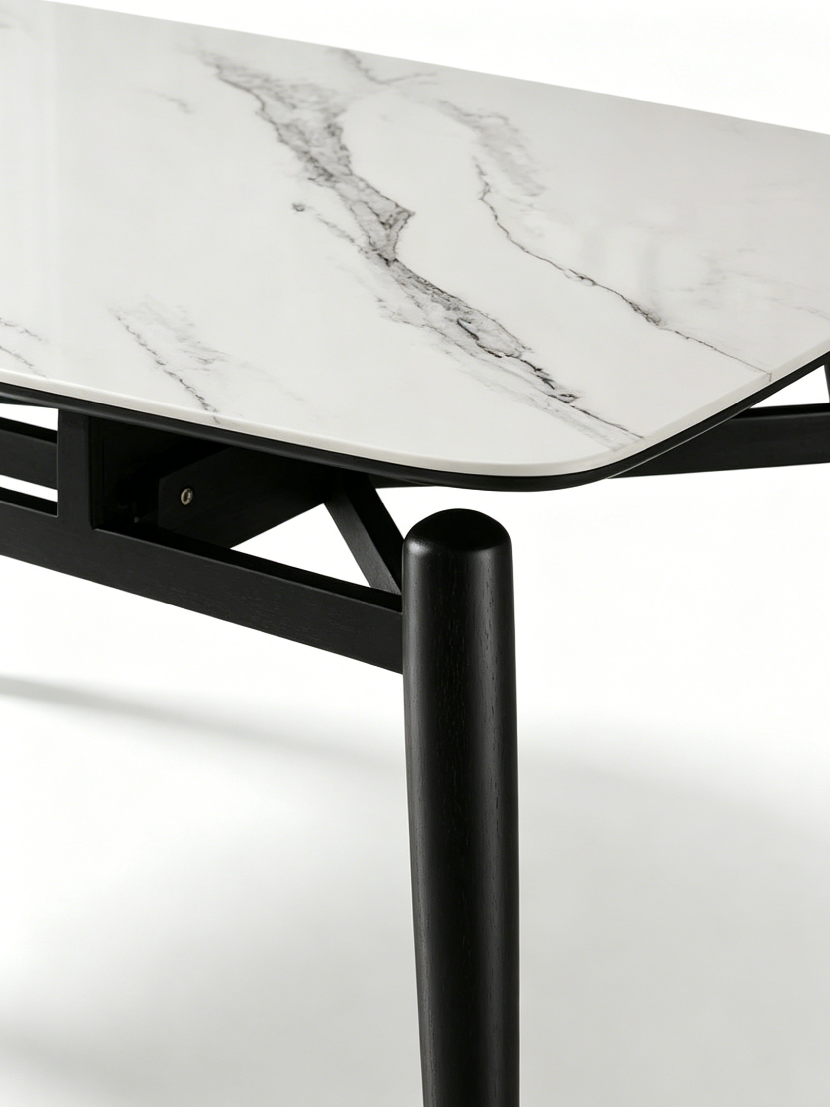 ORBIT Extendable White Sintered Stone Dining Table