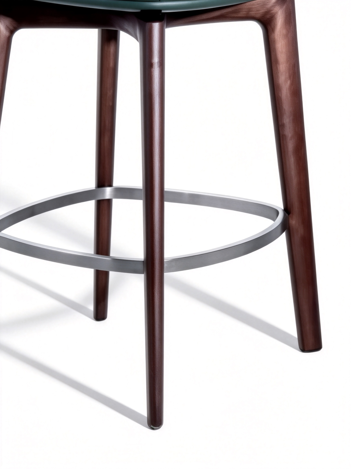 LUCAN Leather & Ash Wood Bar Stool