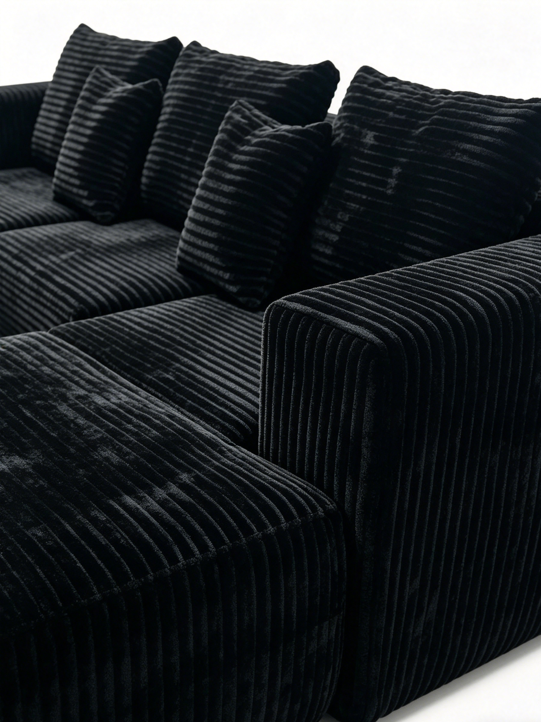 Nest Italian Contemporary Velvet U-Shape Sofa