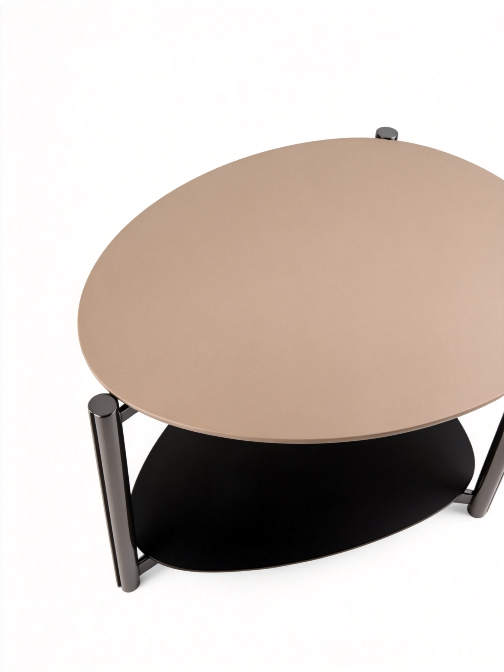 Lira Saddle Leather & Smoked Glass Side Table