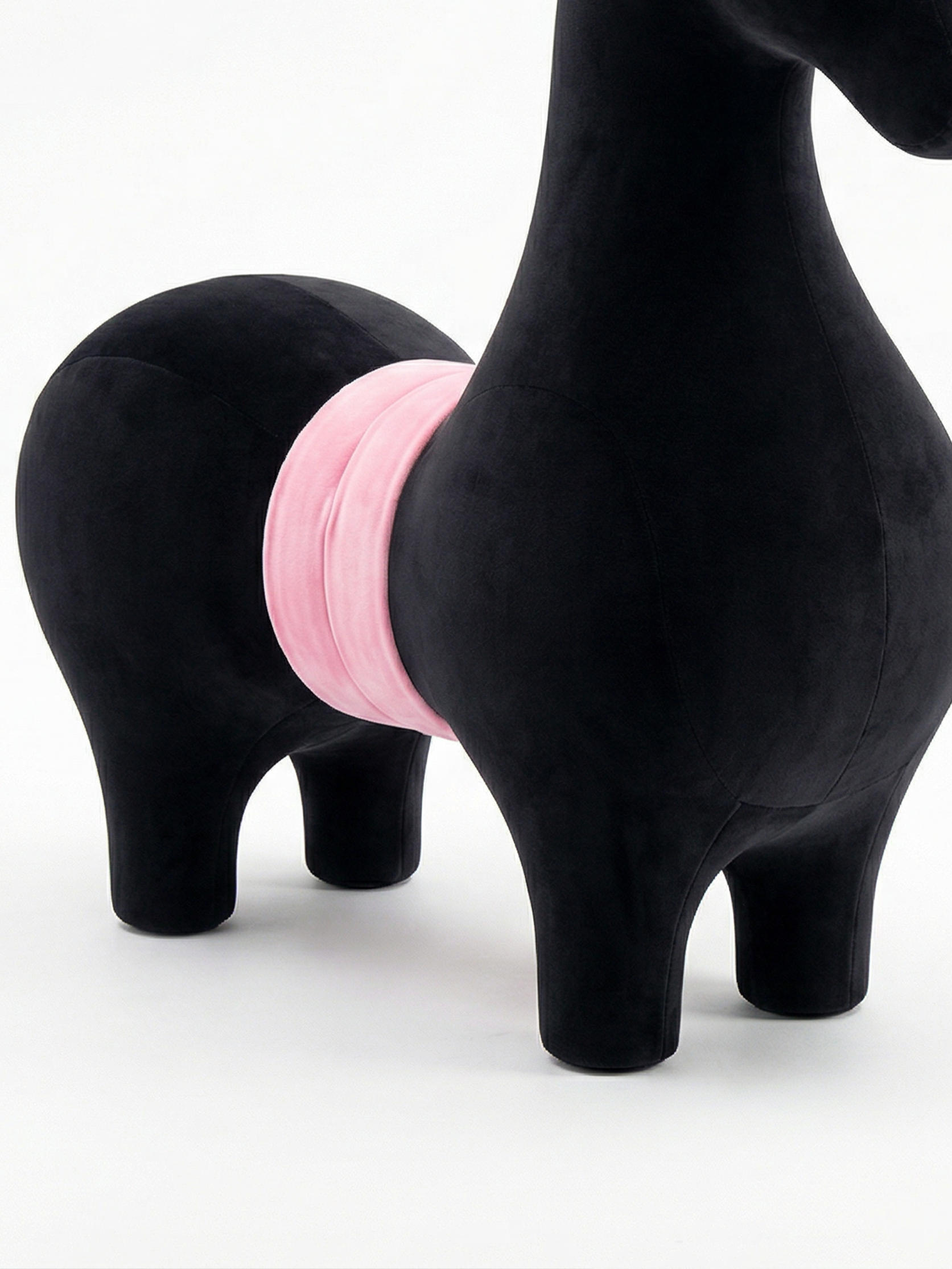 NOIR Horse Velvet Ride-On Stool