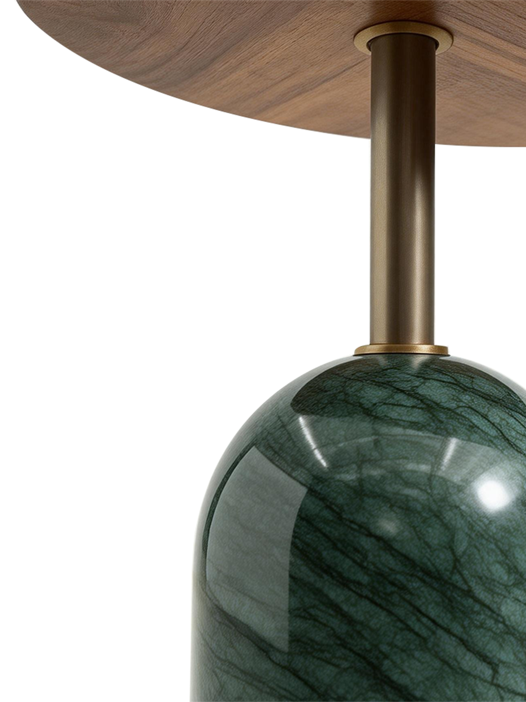 KORE Solid Black Walnut Nest of 3 Side Tables with Marble Bases