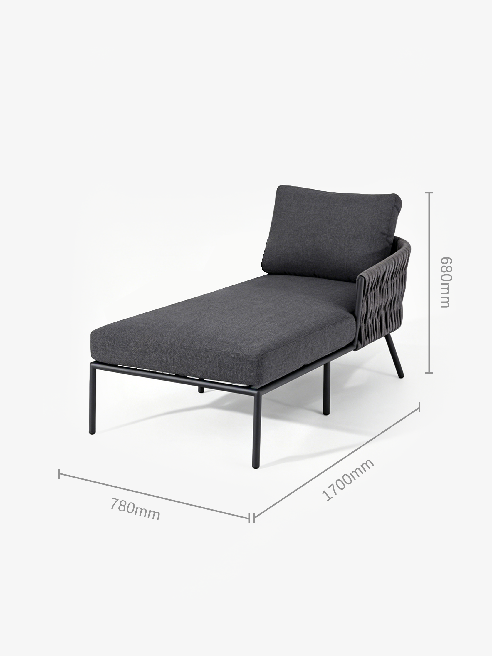 RIVA 3-Piece Modular Outdoor Chaise Lounge Set