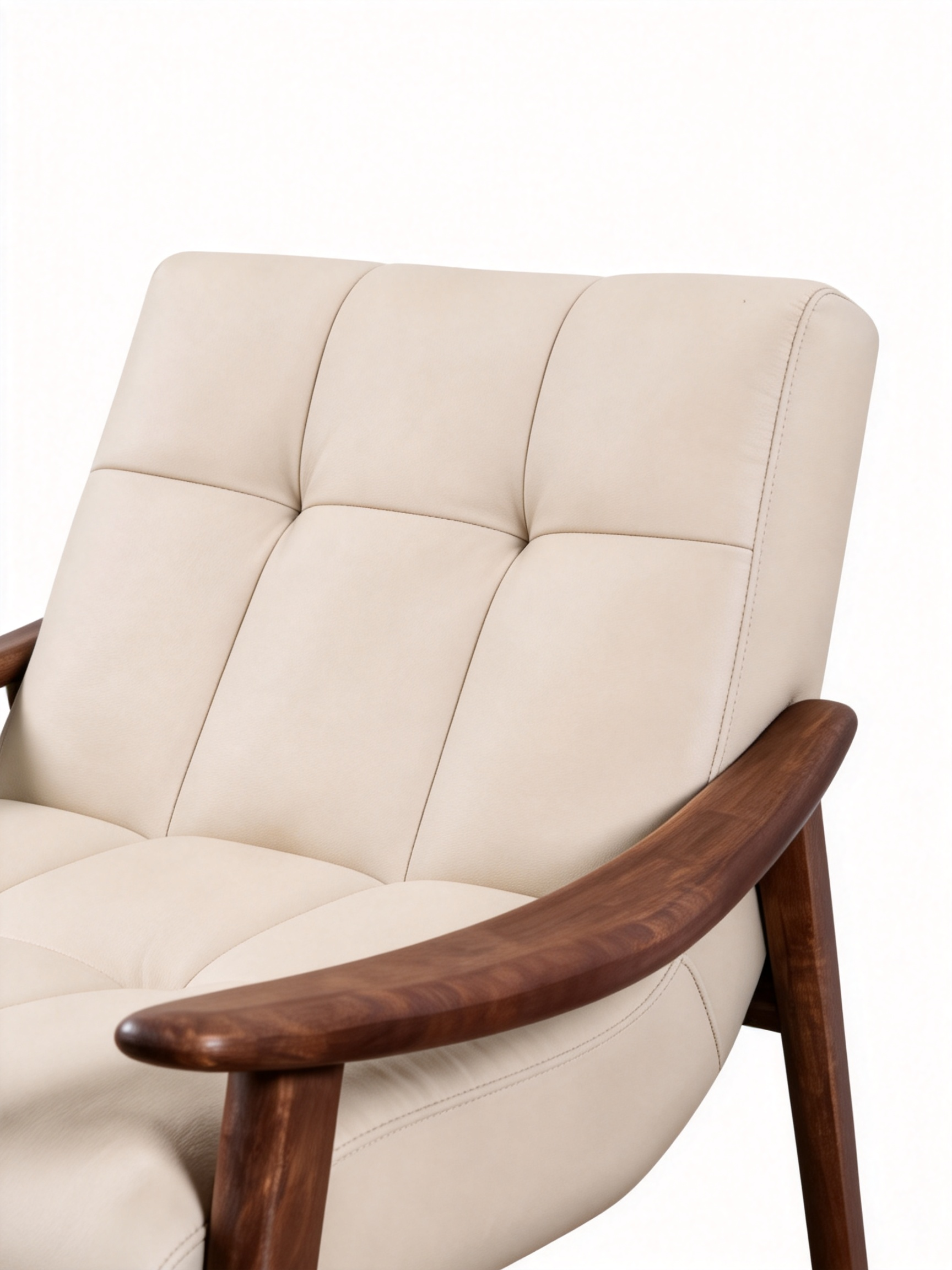 MERLO Black Walnut Leather Accent Chair