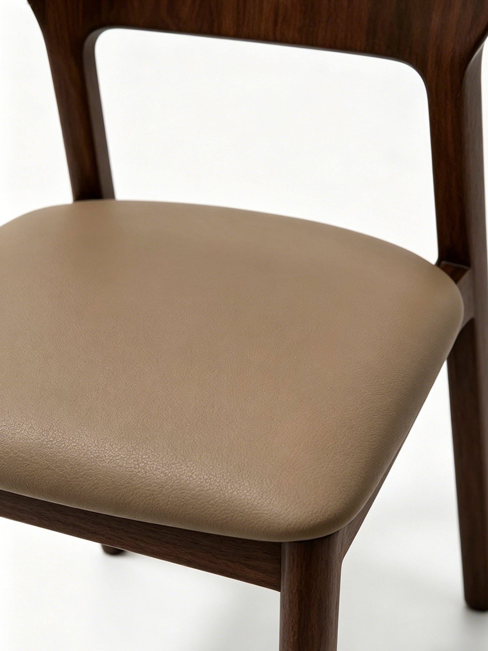 LORO Solid Black Walnut Leather Dining Chair