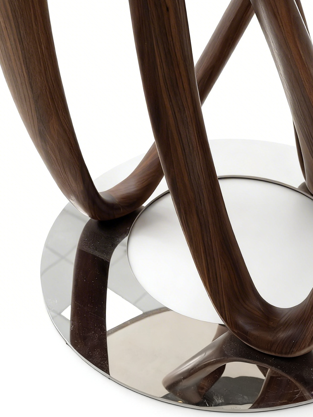 CATENA Walnut & Natural Marble Round Dining Table