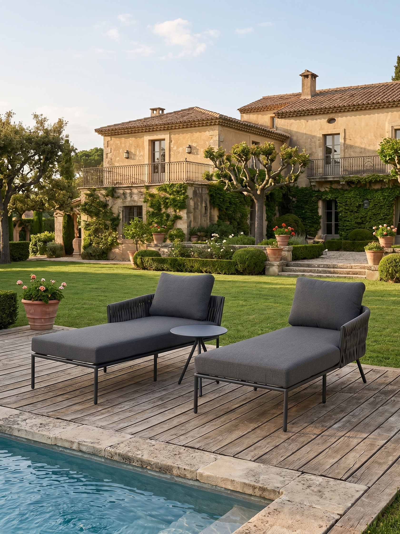 RIVA 3-Piece Modular Outdoor Chaise Lounge Set