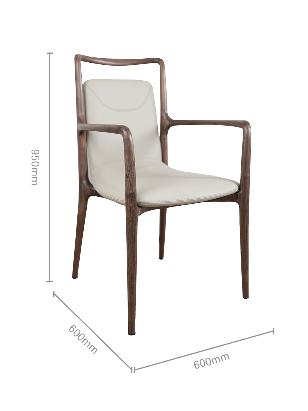 FINO Carver Black Walnut Vegan Leather Dining Chair
