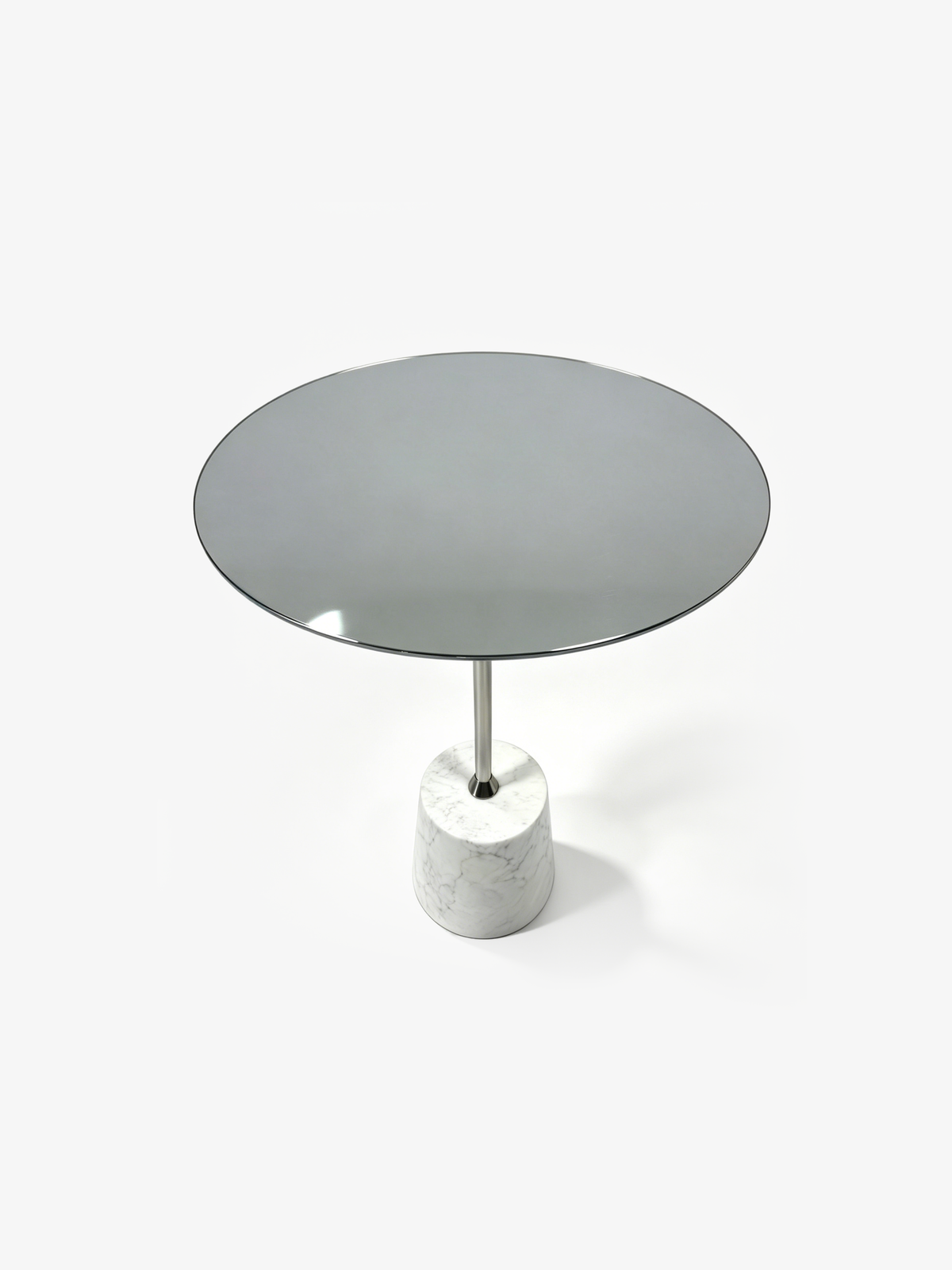 ELIO Grey Glass & Marble Side Table