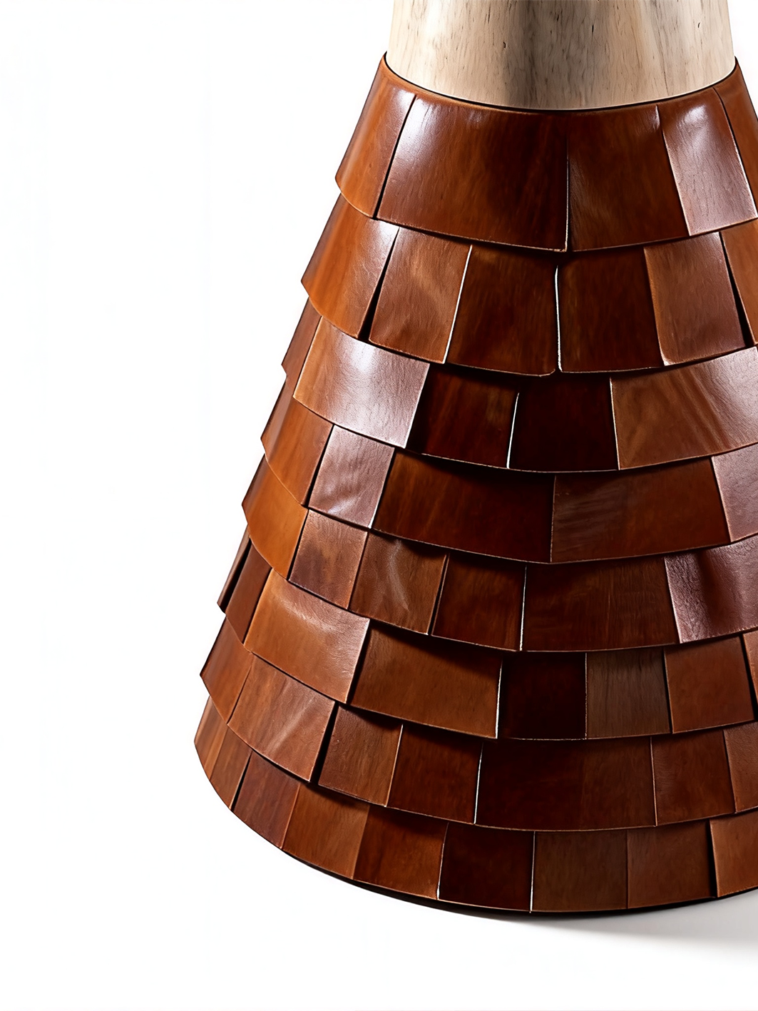 Selene Marble & Saddle Leather Round Dining Table