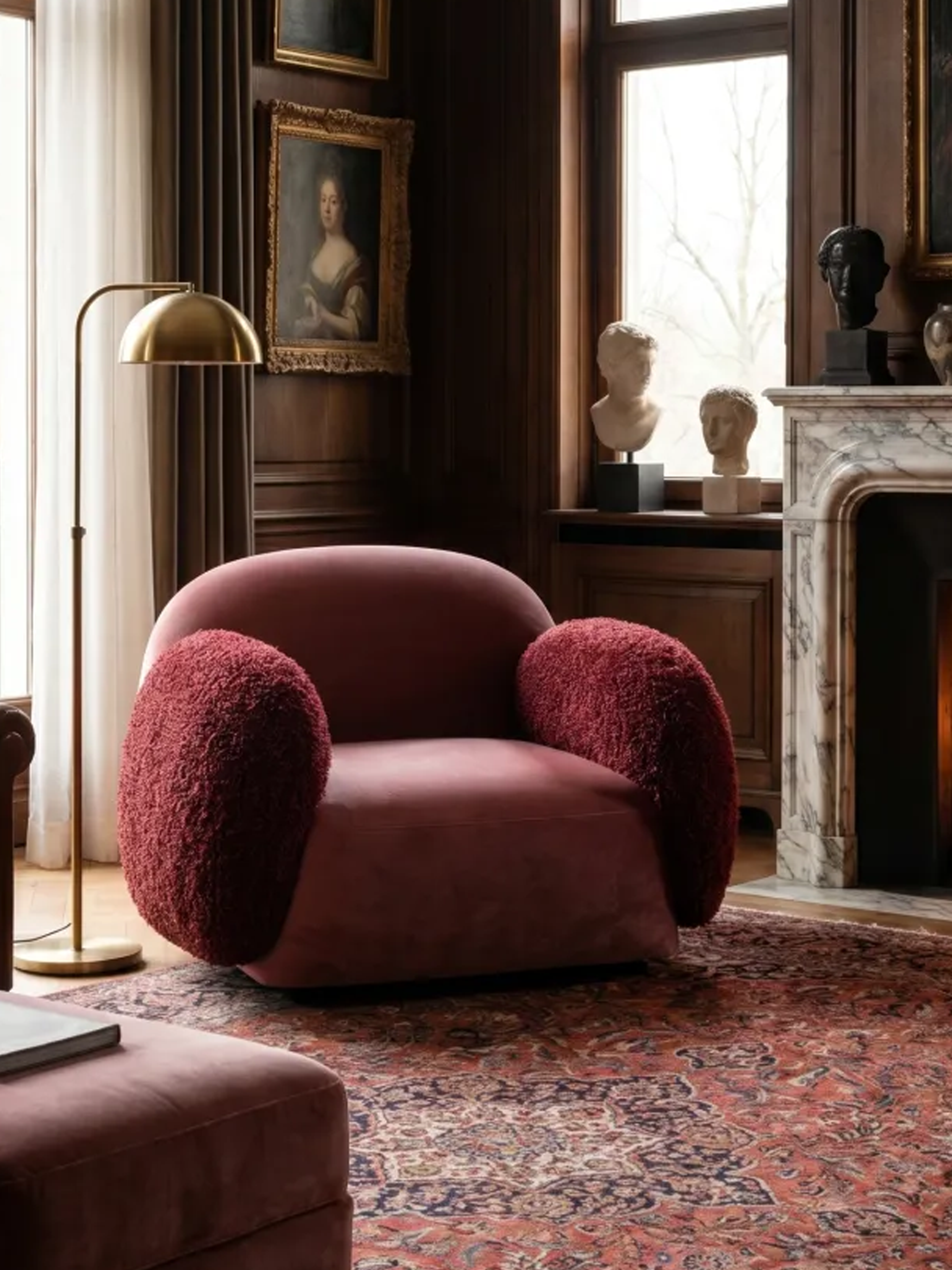 RUBIS Two-Tone Velvet Lounge Chair