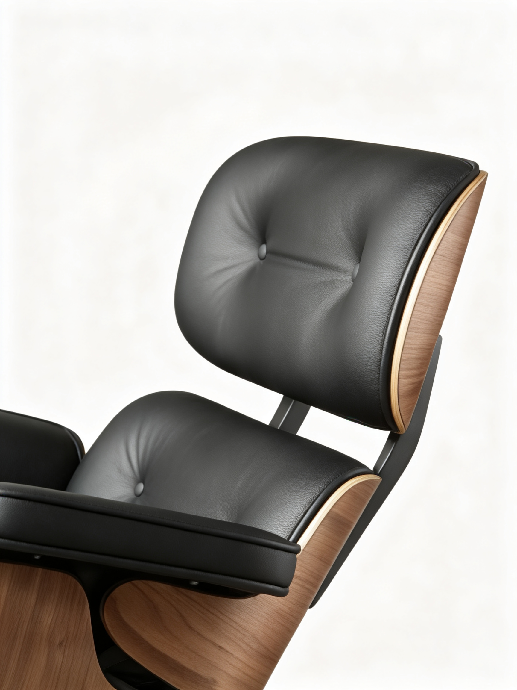 HAVEN Walnut Veneer Leather Lounge Chair & Ottoman