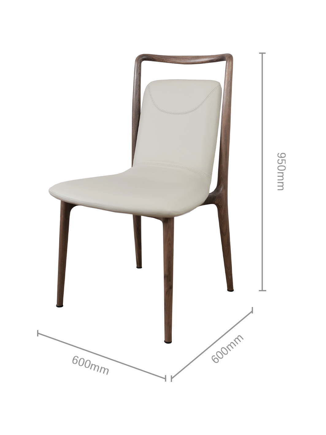 FINO Black Walnut Vegan Leather Dining Chair