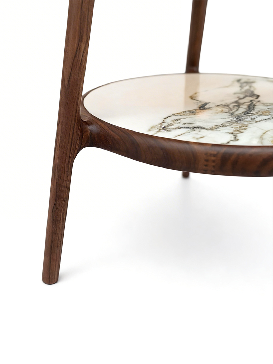 FORMA Solid Black Walnut 2-Tier Side Table