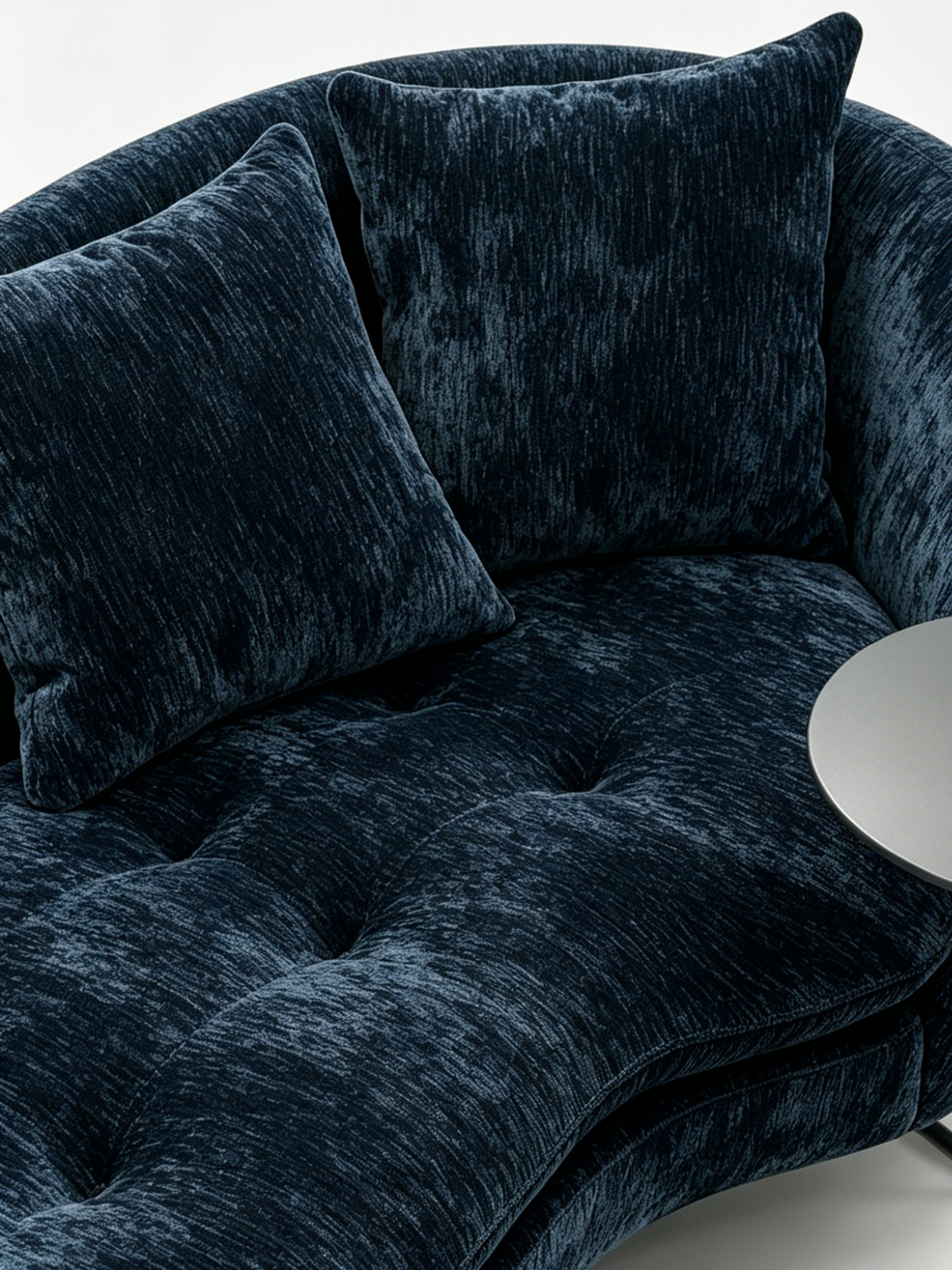 DIVA Midnight Blue Chaise Longue with Side Table