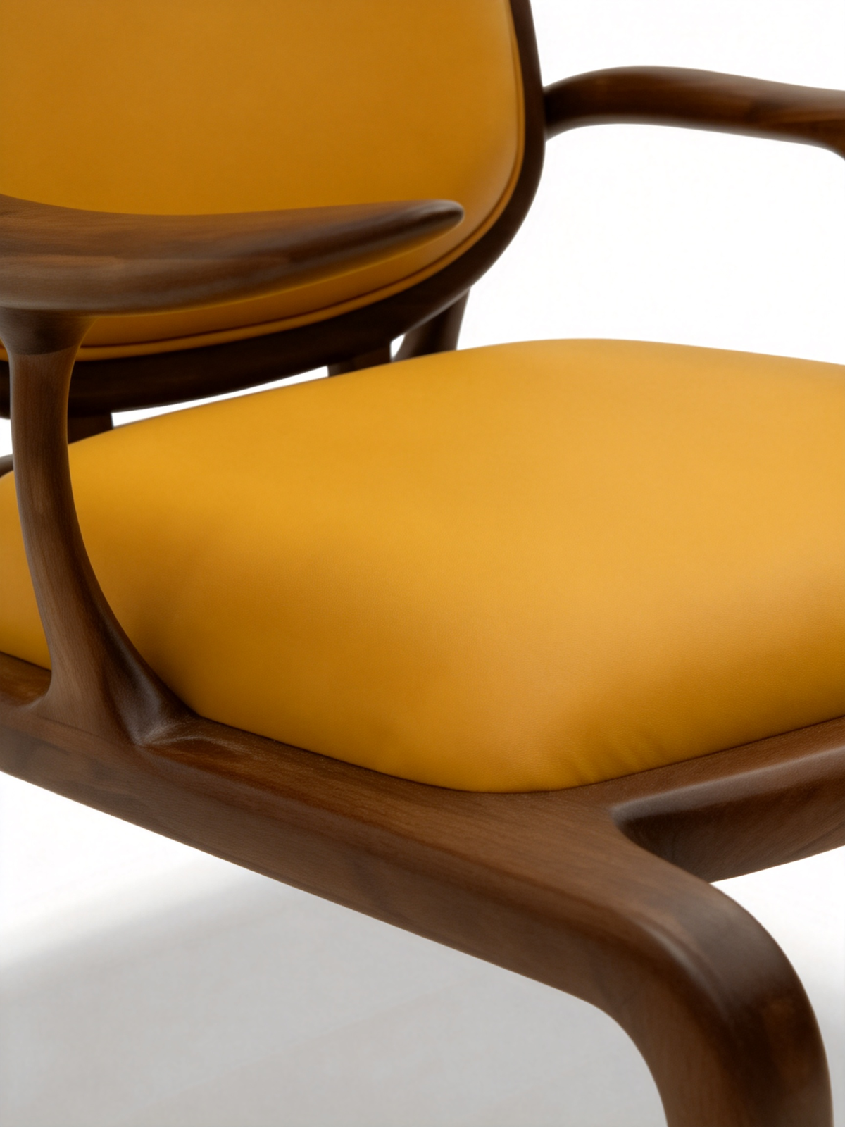 HARLOW Black Walnut & Leather Lounge Chair