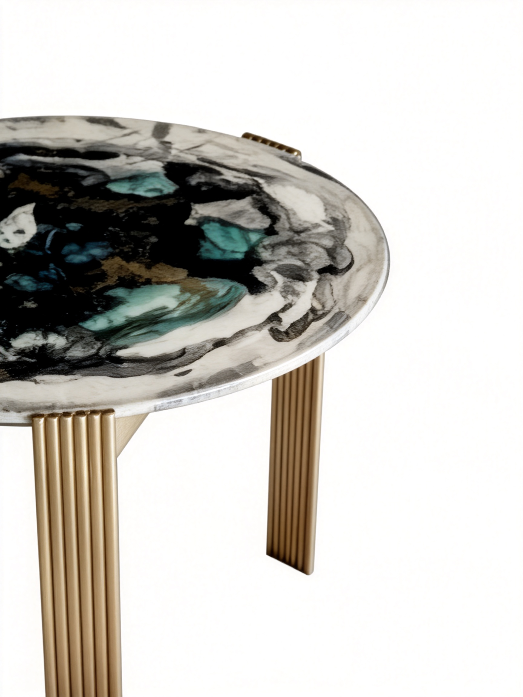 SORREN Blue Sapphire Marble Nesting Side Table Set