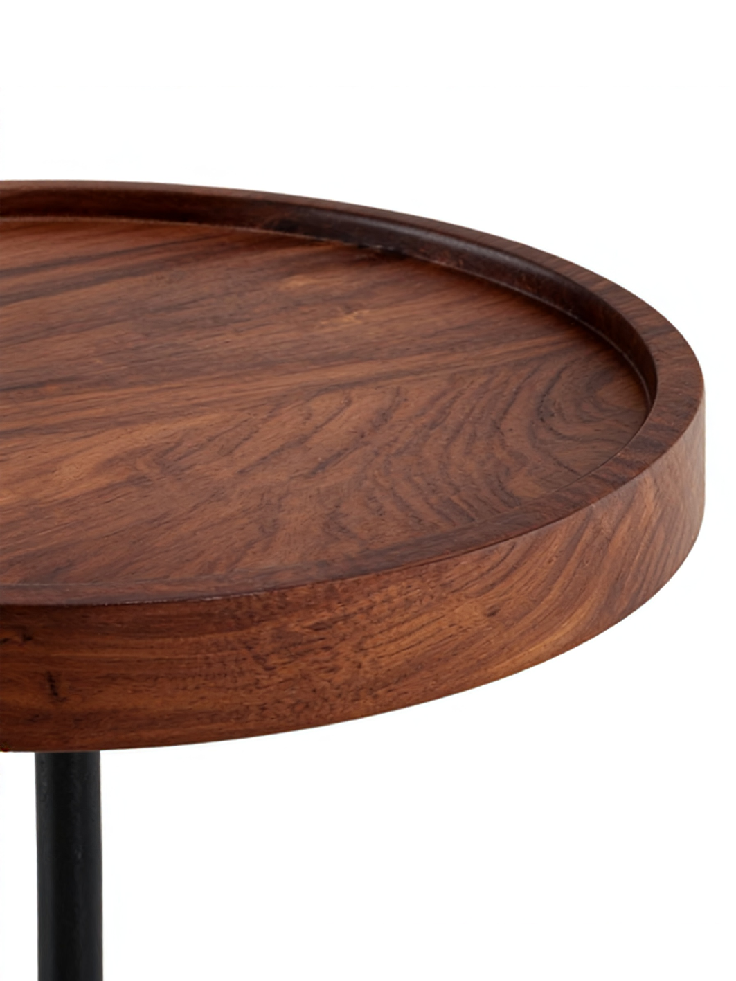 KORE Solid Black Walnut Nest of 3 Side Tables with Marble Bases