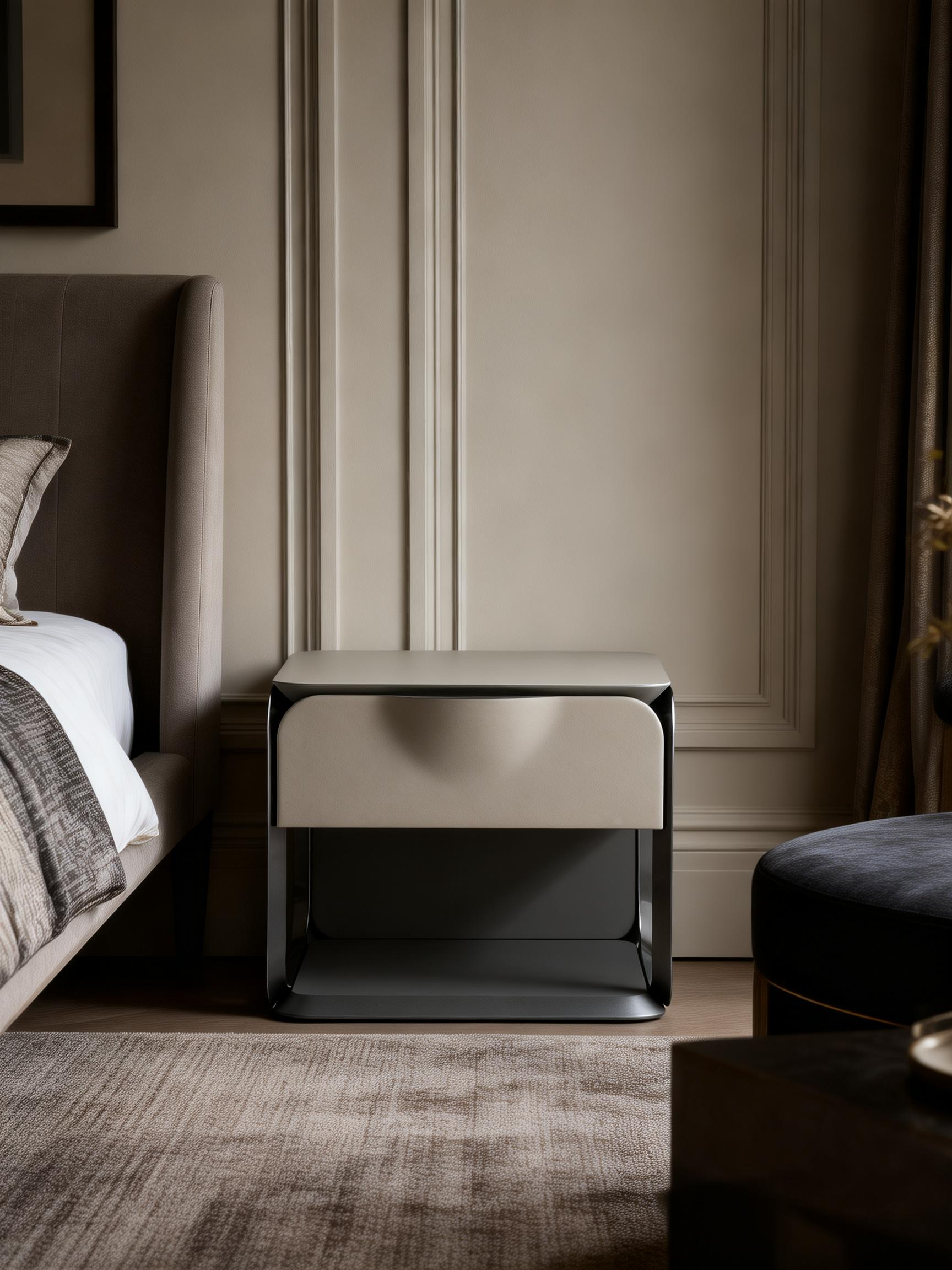 LYRA Stainless Steel Bedside Table
