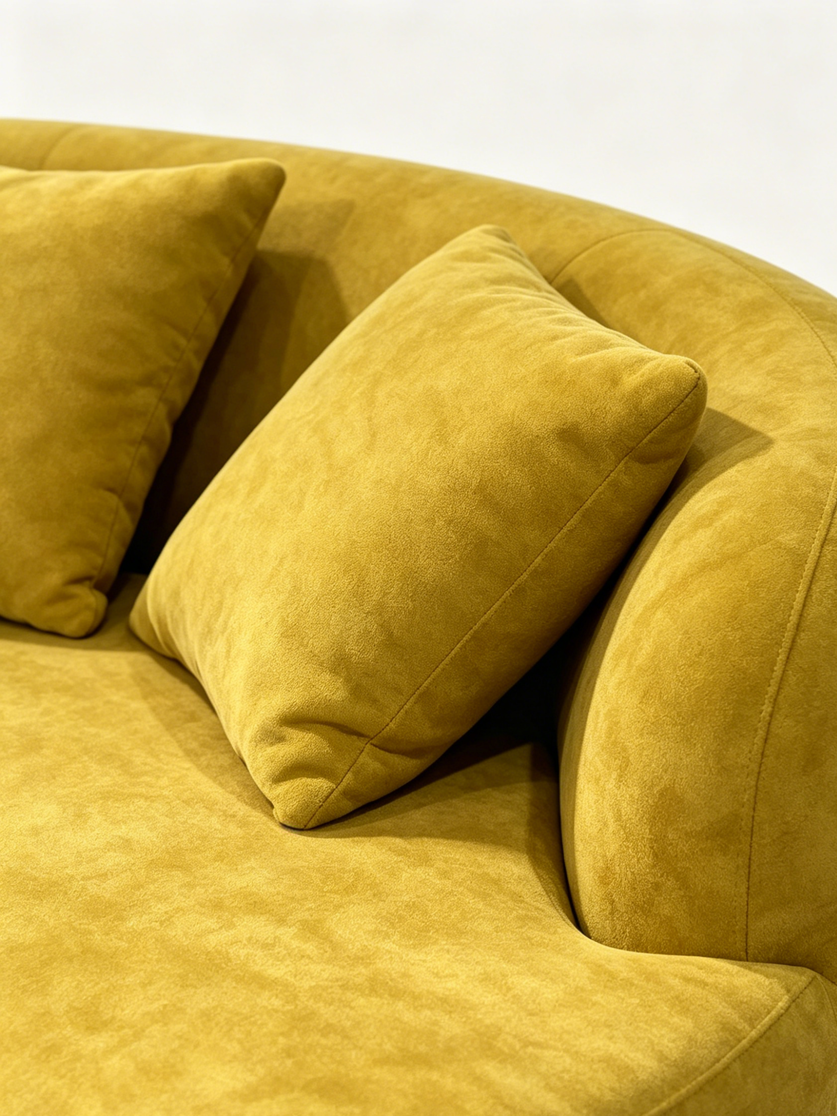 Luna Italian Contemporary Velvet Curved 2-seater and Ottoman Set