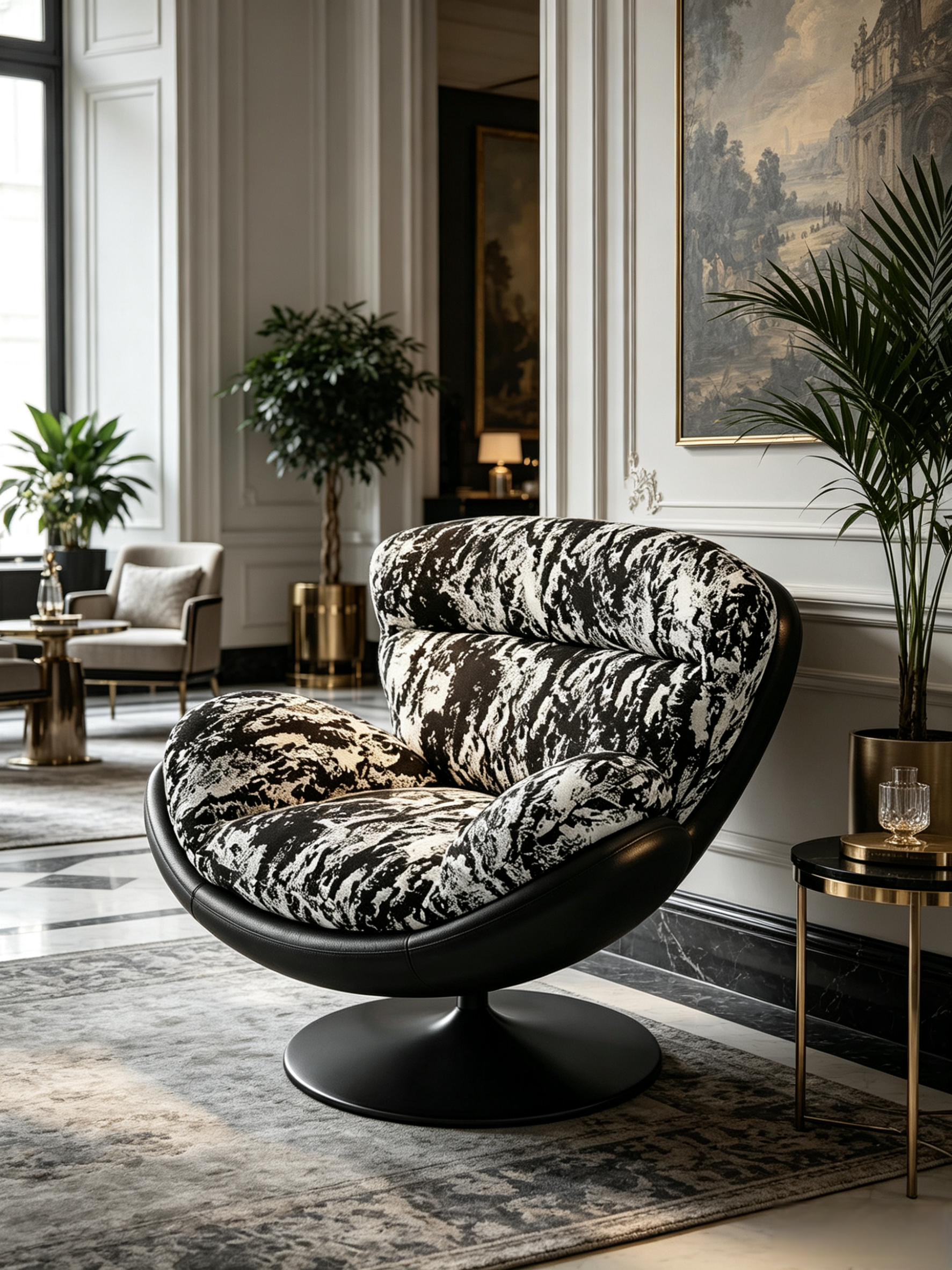 ORLA 360° Swivel Eggshell Lounge Chair