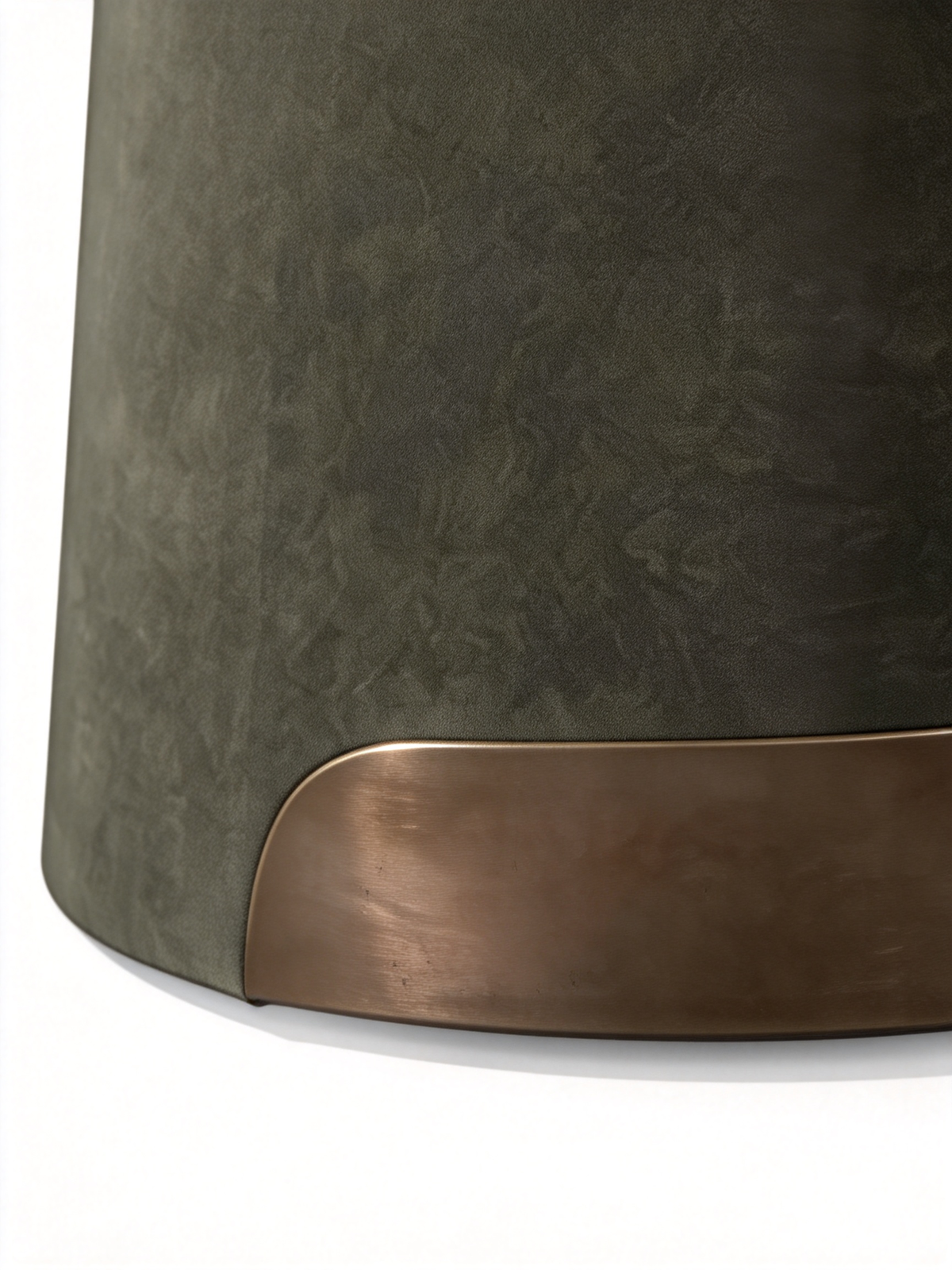 CIRCA Saddle Leather & Suede Fabric Dressing Stool