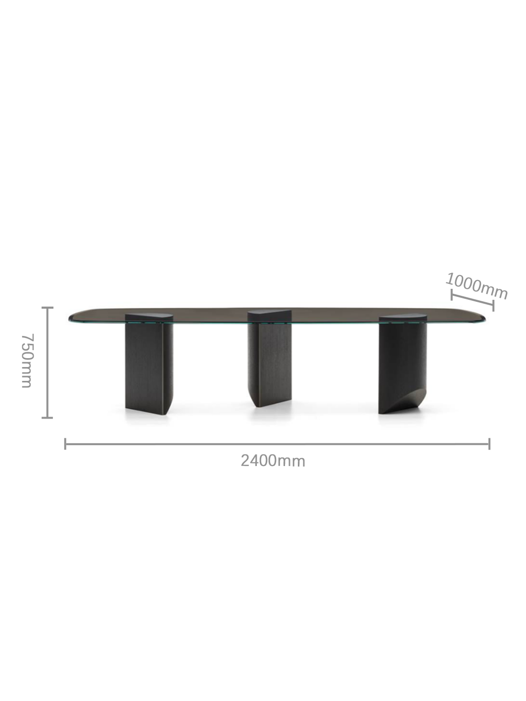SOLEN Smoked Glass Dining Table
