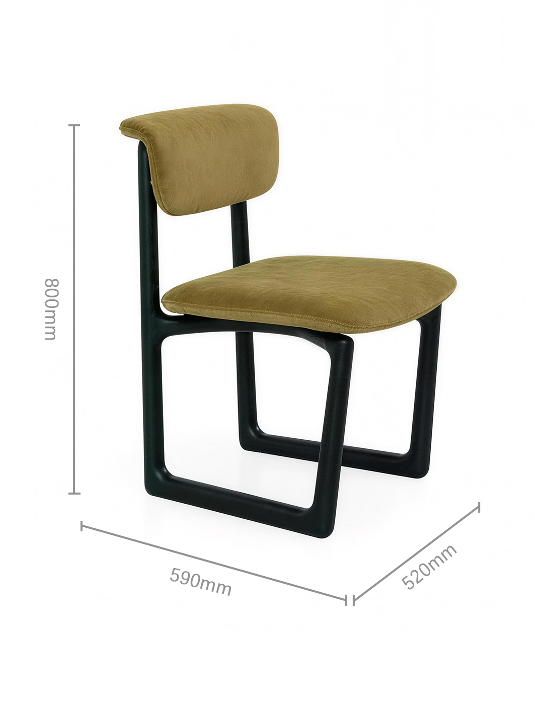 SLED Solid Ash & Fabric Dining Chair