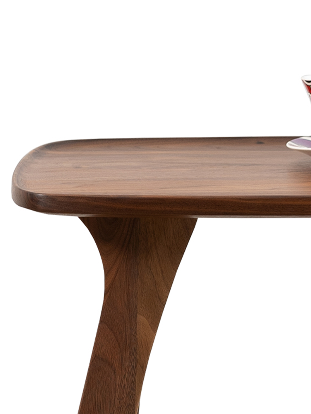 LENA Solid Black Walnut Wave Side Table
