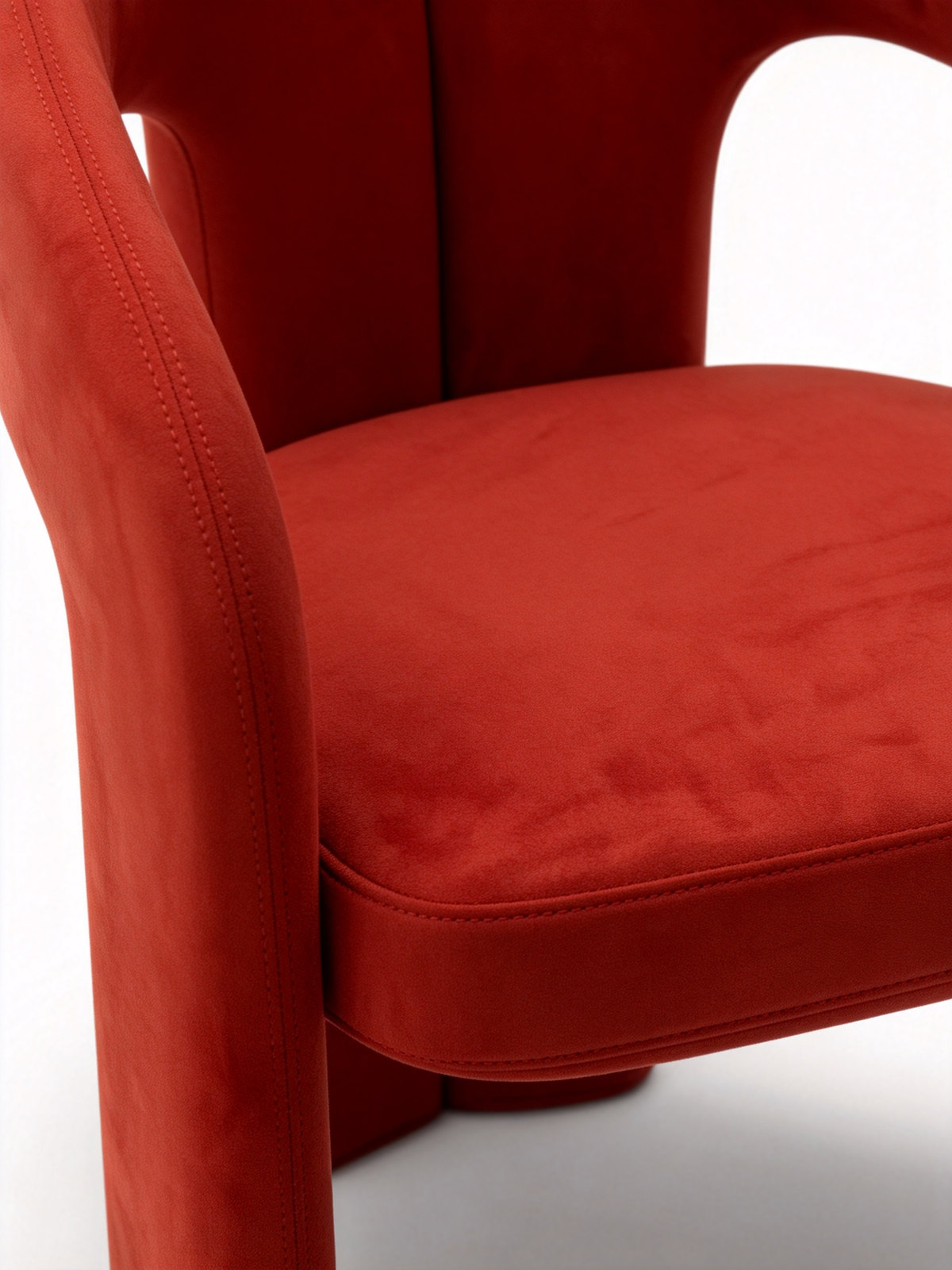 ARCH Terracotta Sculpted Fabric Accent Chair