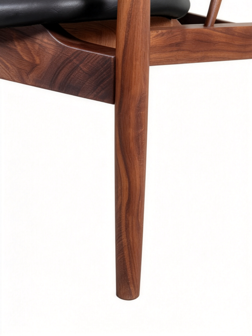 Black Walnut Full-Grain Leather Chieftain-Inspired Lounge Chair