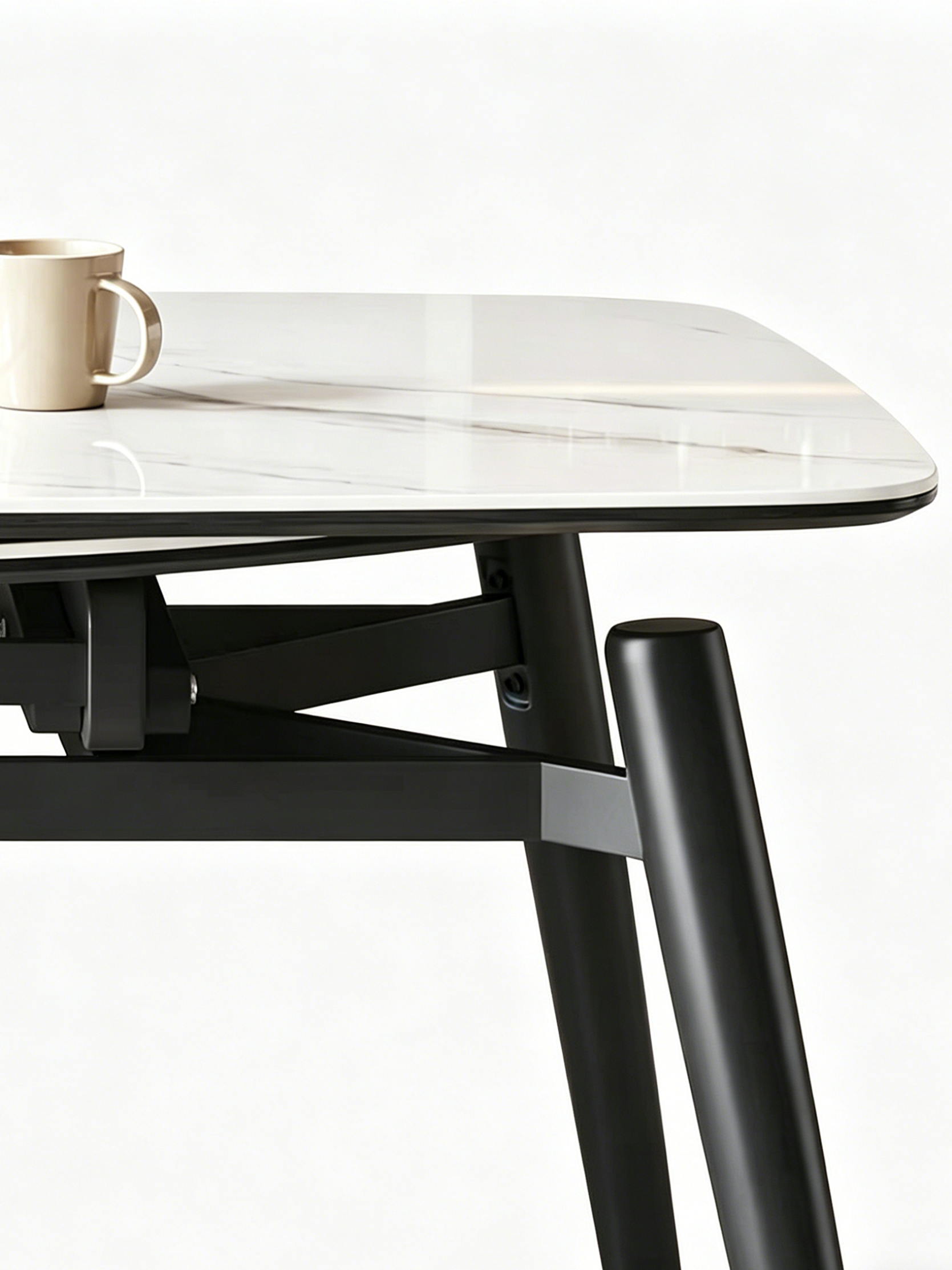 ORBIT Extendable White Sintered Stone Dining Table