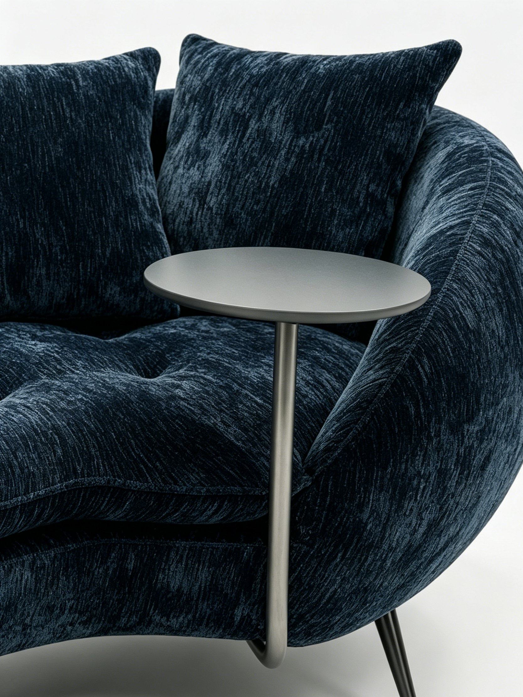 DIVA Midnight Blue Chaise Longue with Side Table
