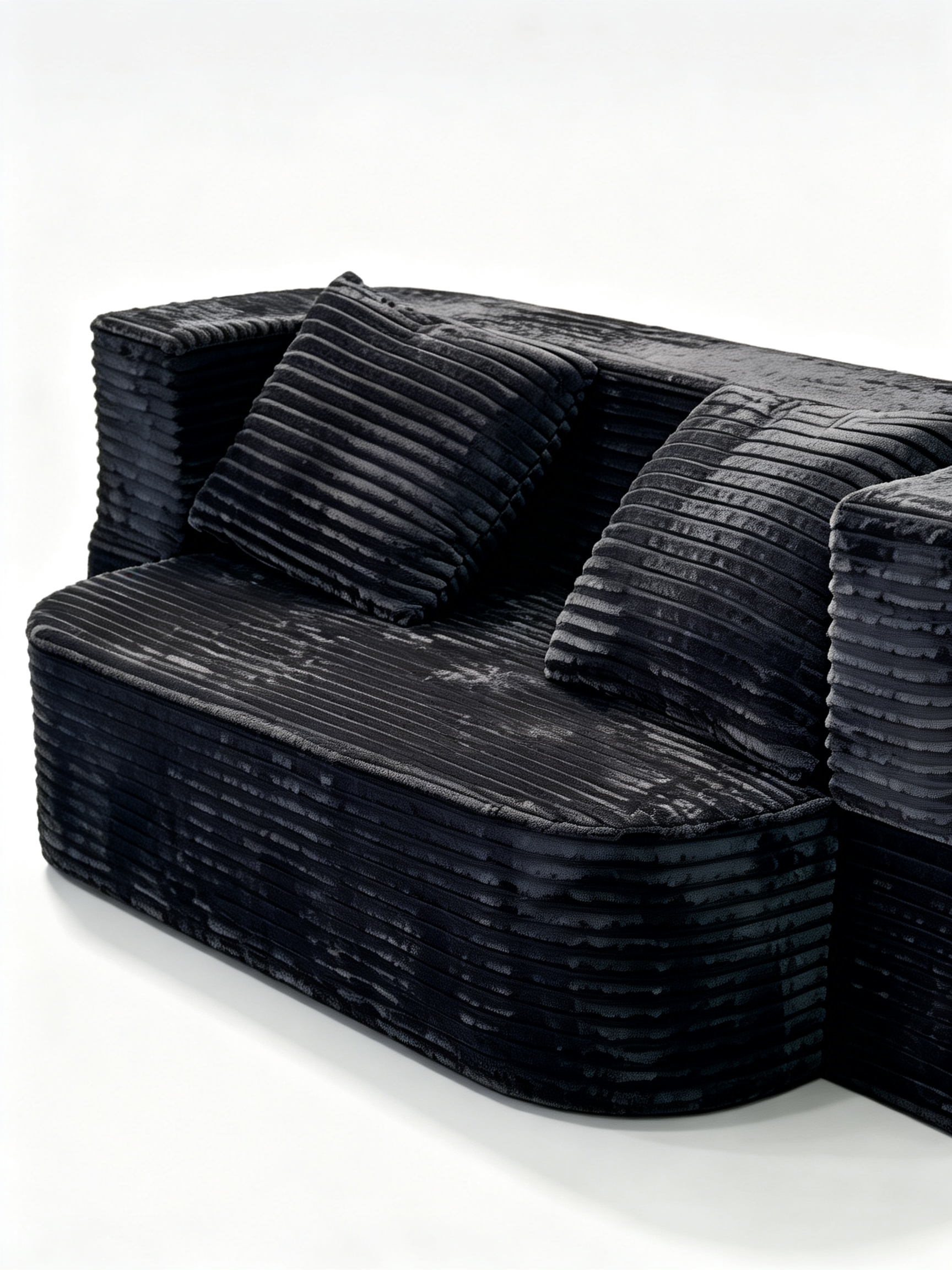 Cord Italian Contemporary Velvet 3-Seater Sofa