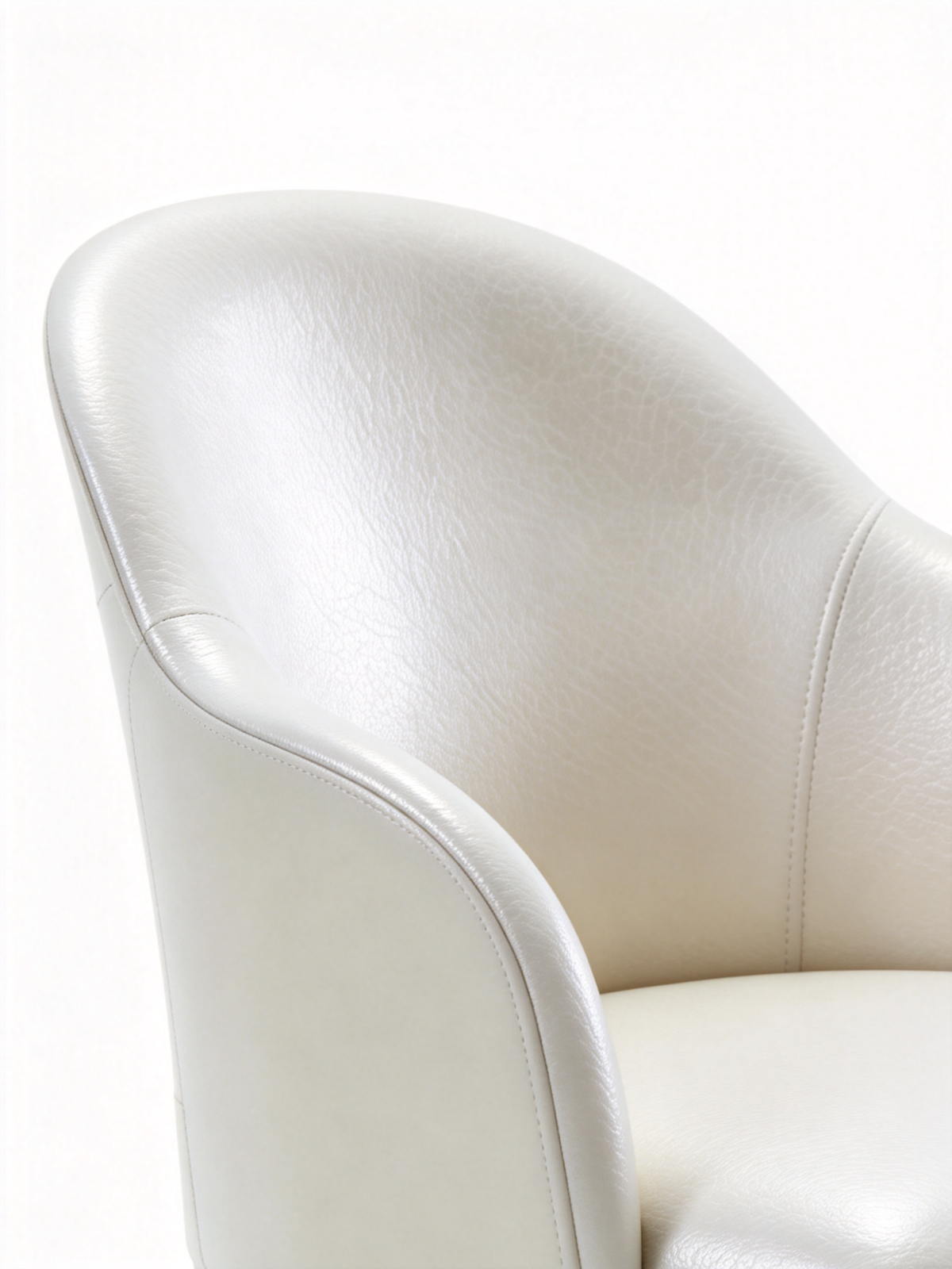 AVINA pearl white Leather Dining Chair
